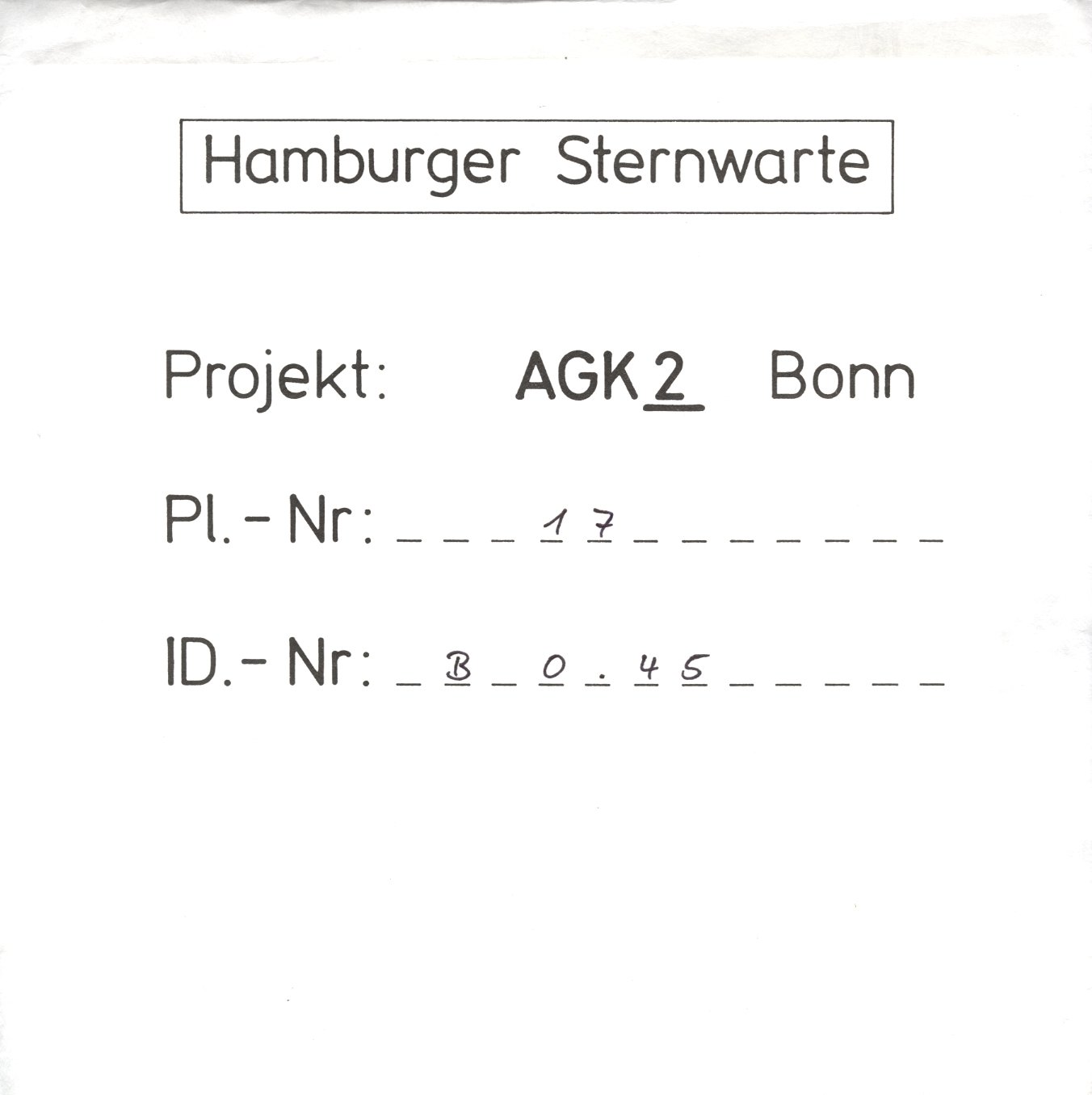 Plate envelope