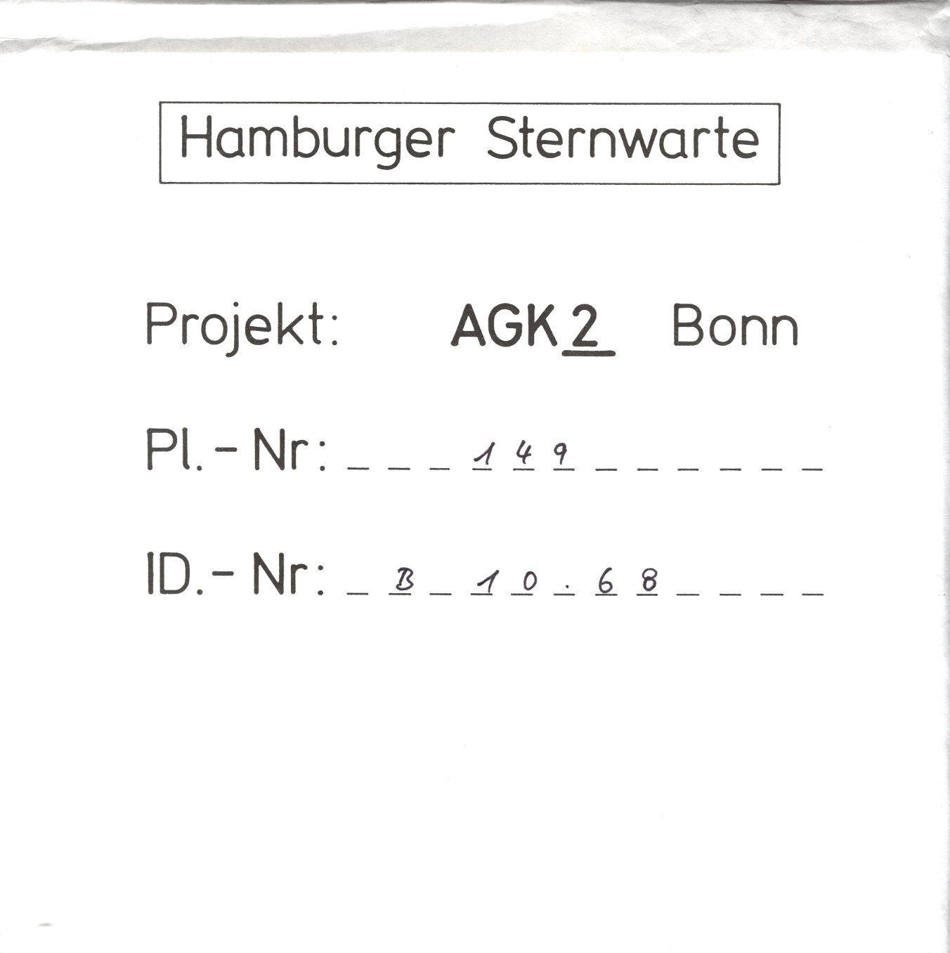 Plate envelope