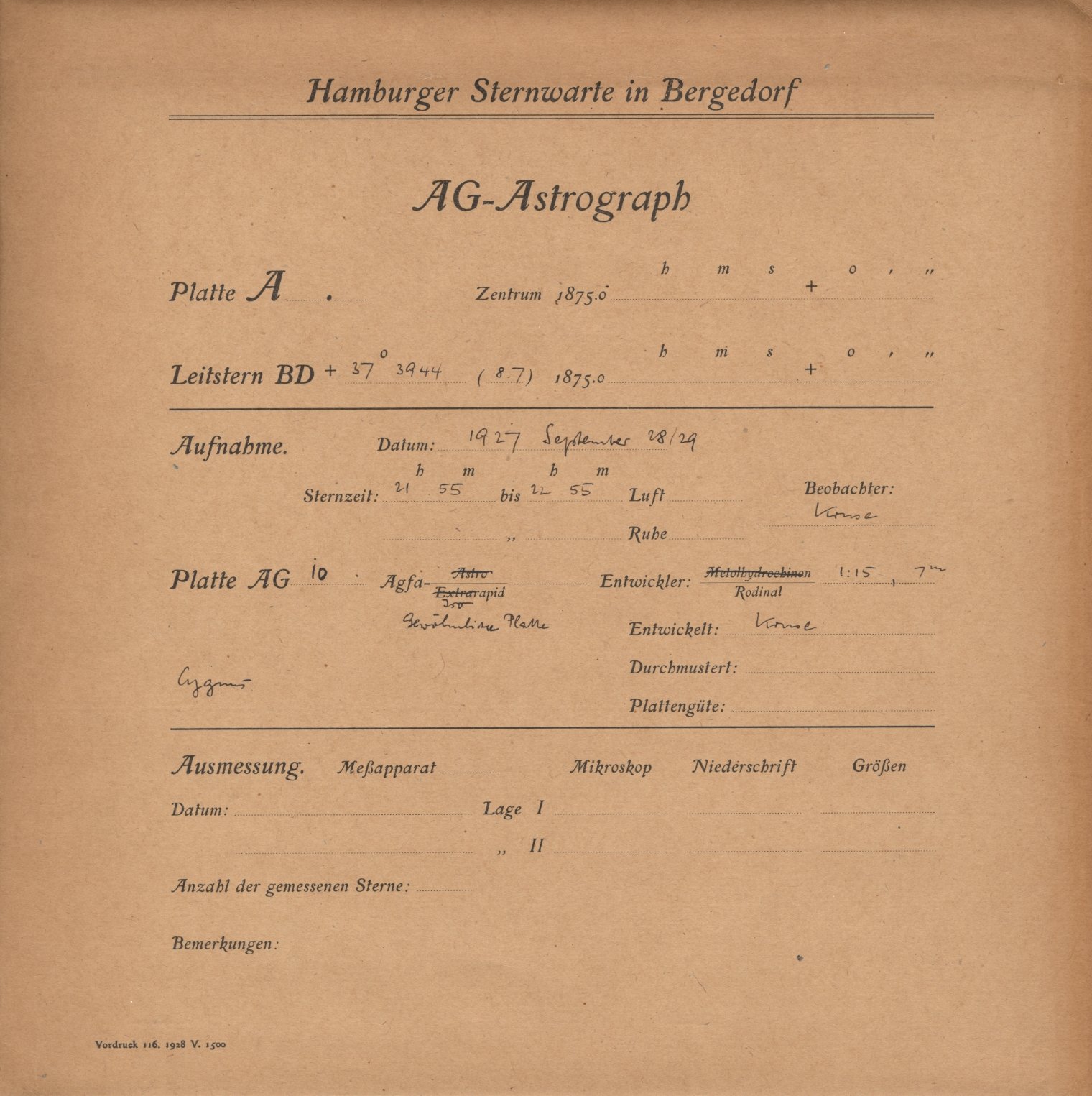 Plate envelope