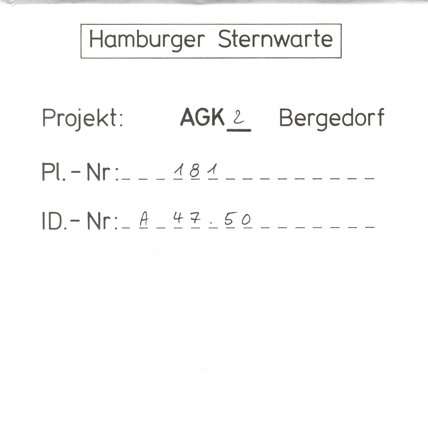 Plate envelope