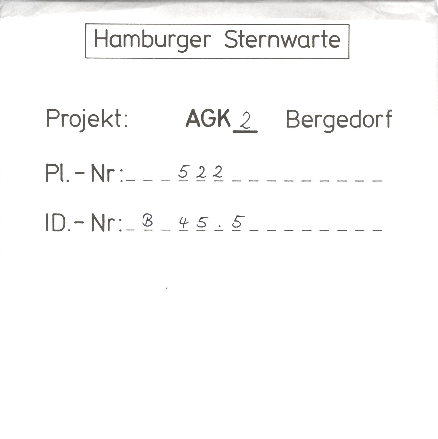 Plate envelope