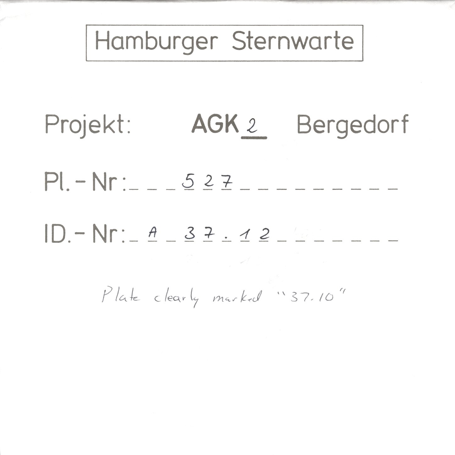 Plate envelope
