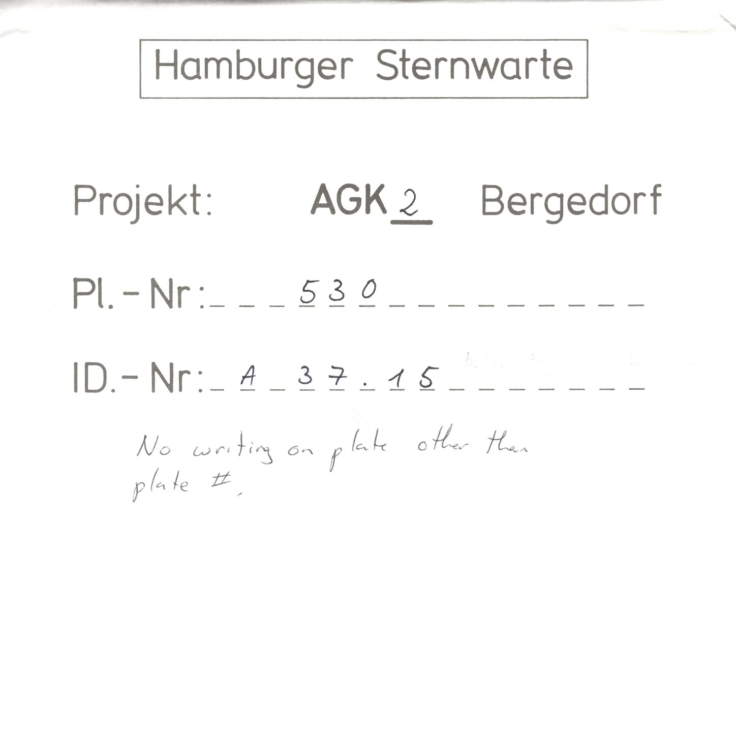 Plate envelope