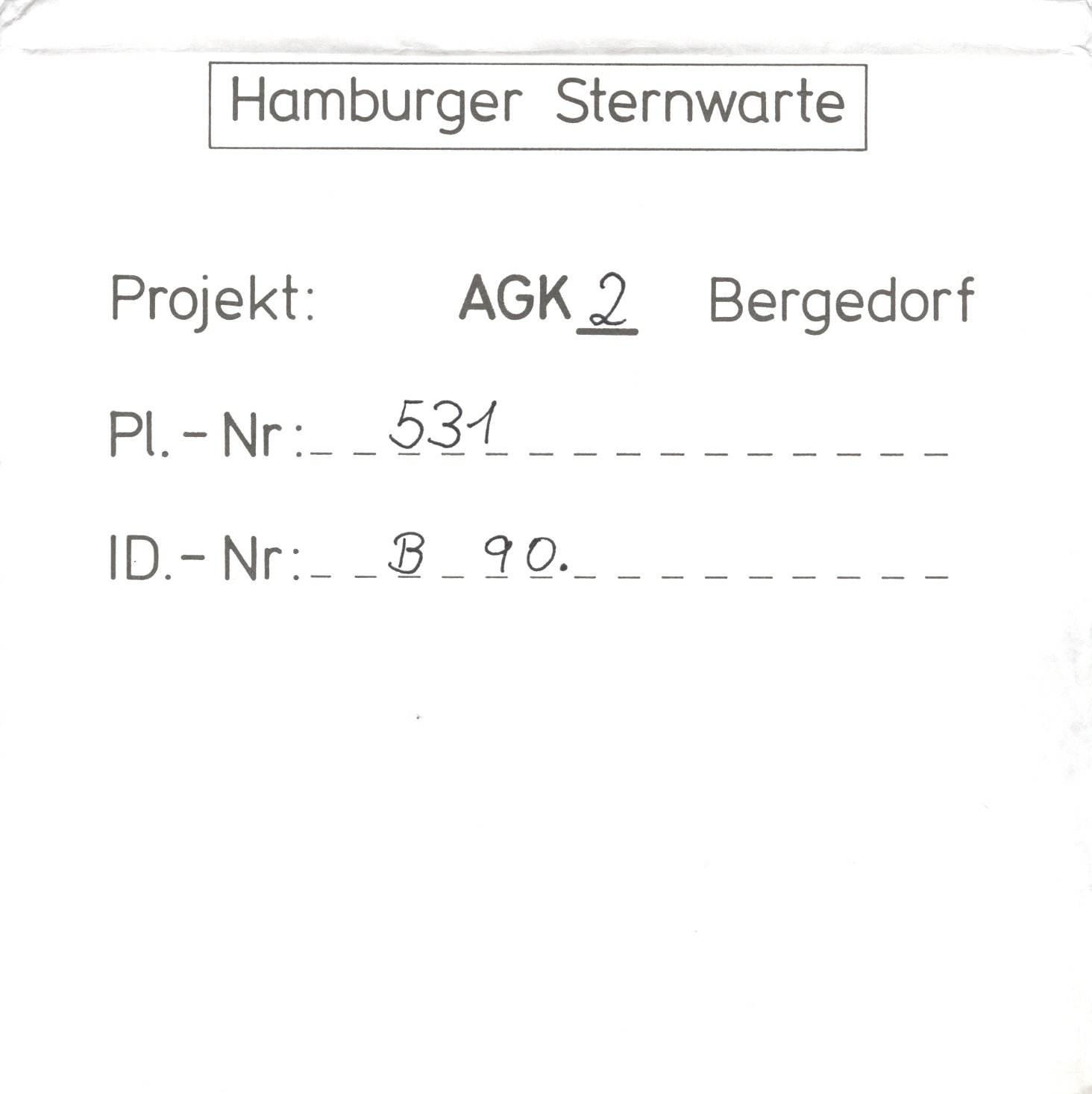 Plate envelope