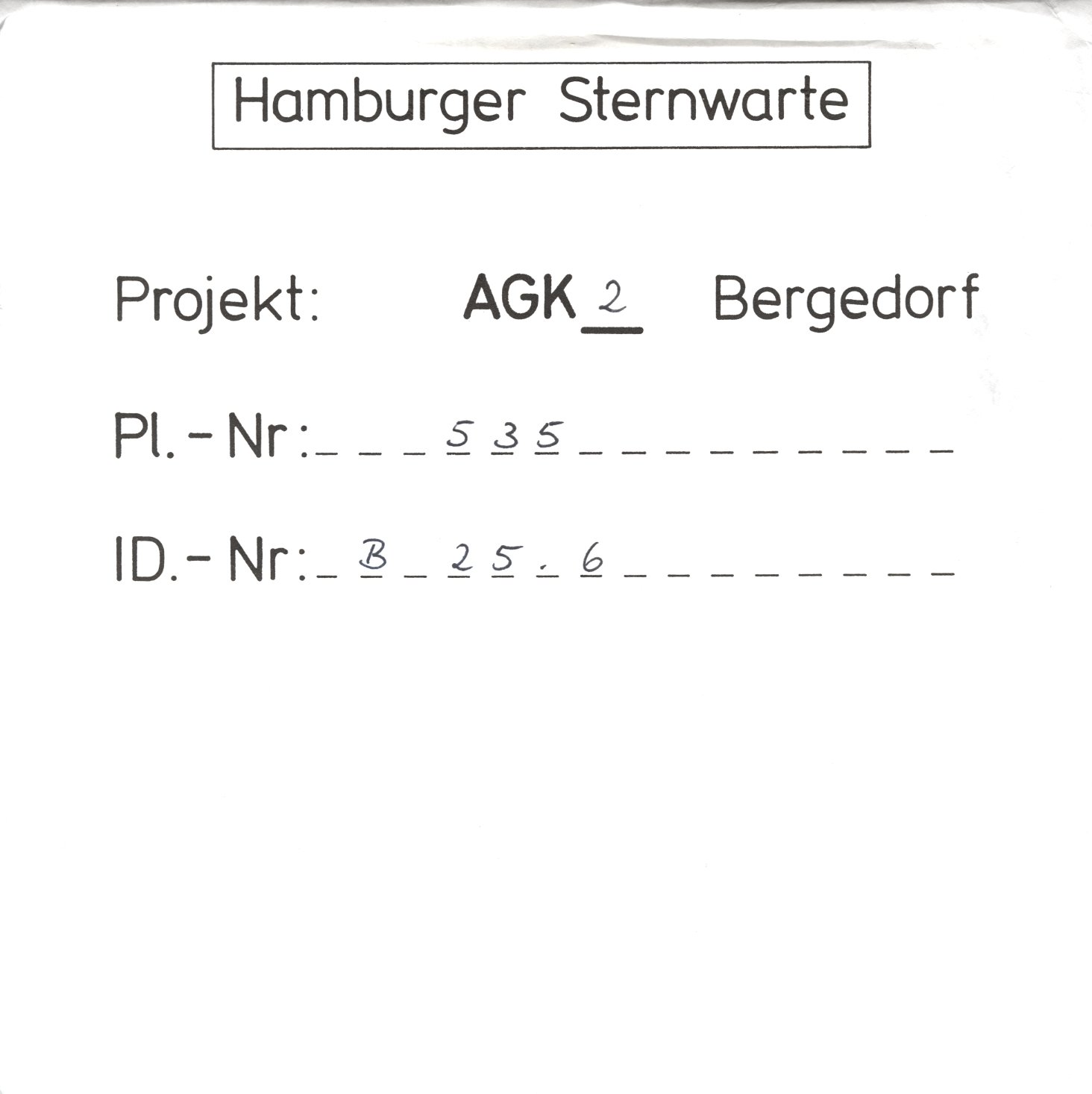 Plate envelope