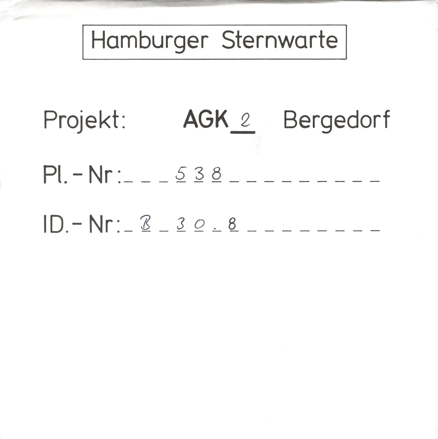 Plate envelope