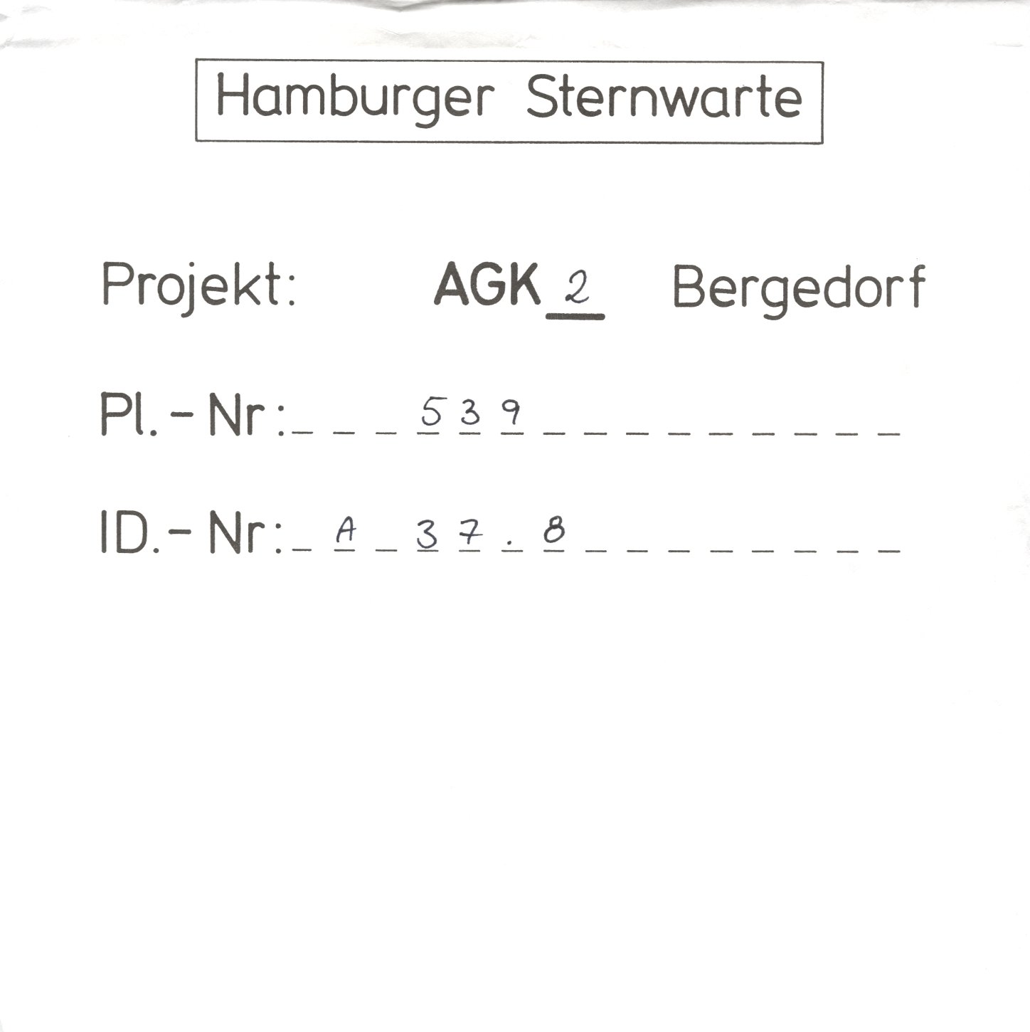 Plate envelope