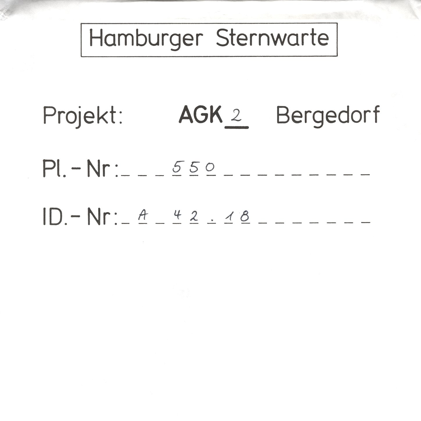 Plate envelope