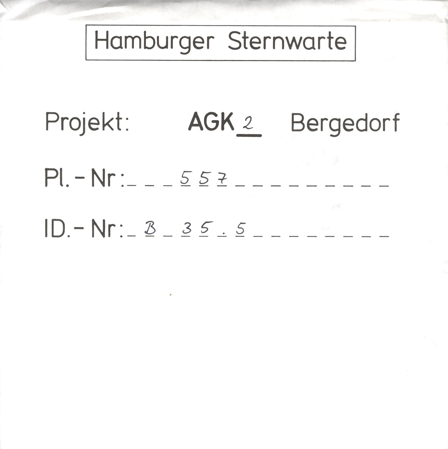 Plate envelope
