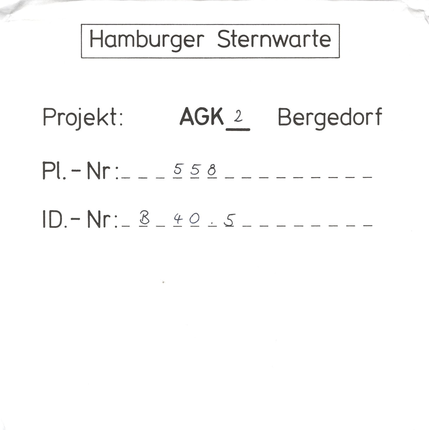 Plate envelope