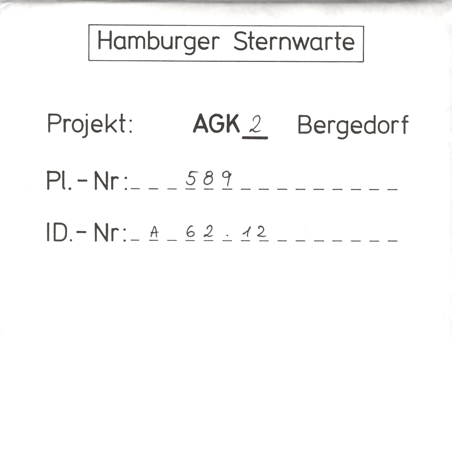 Plate envelope