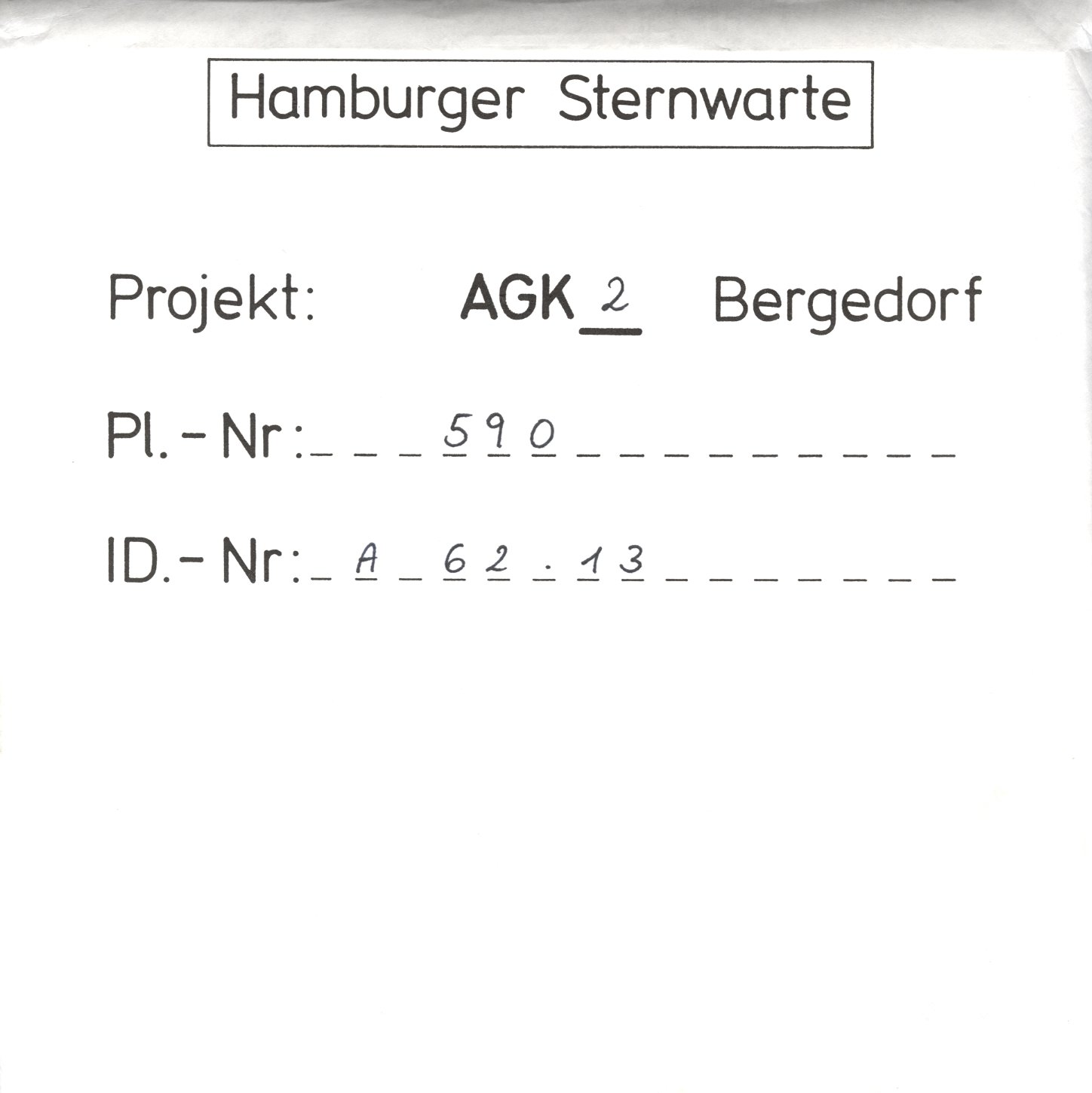 Plate envelope