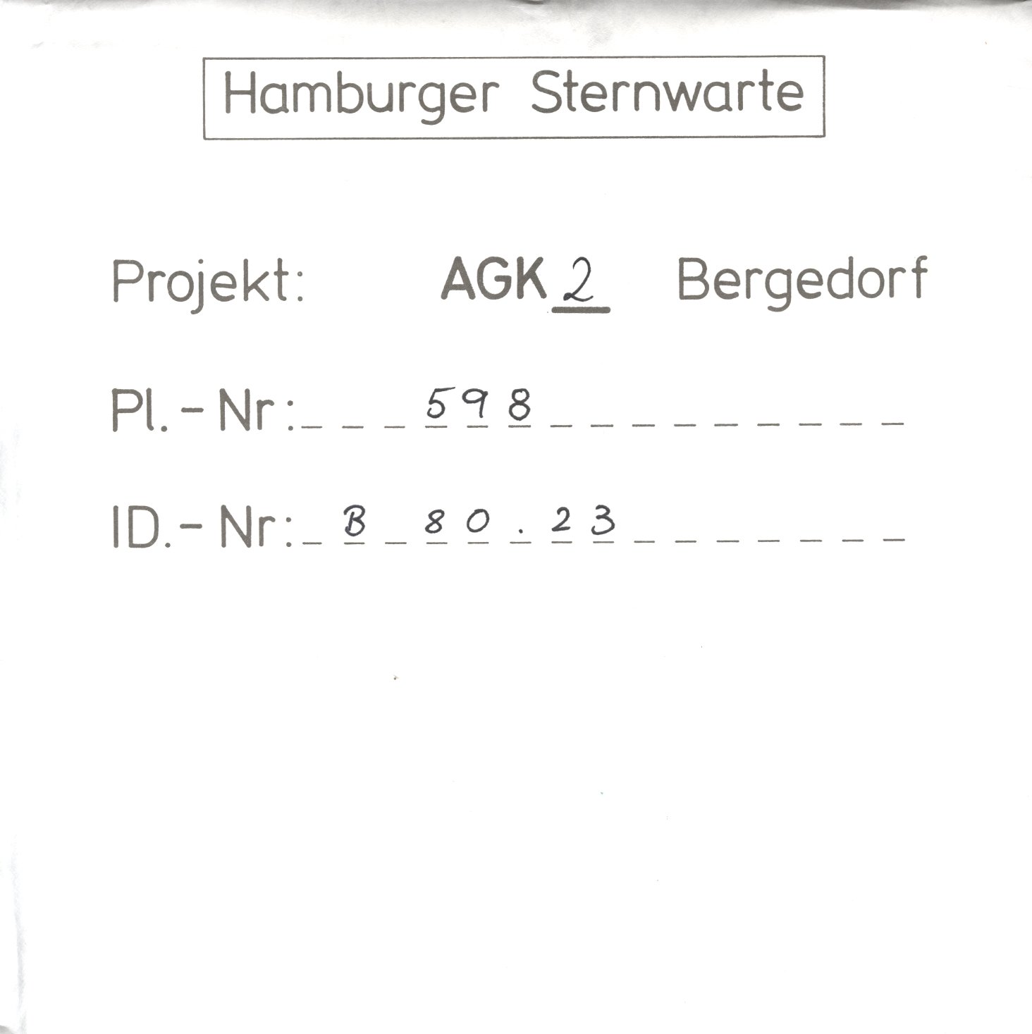 Plate envelope