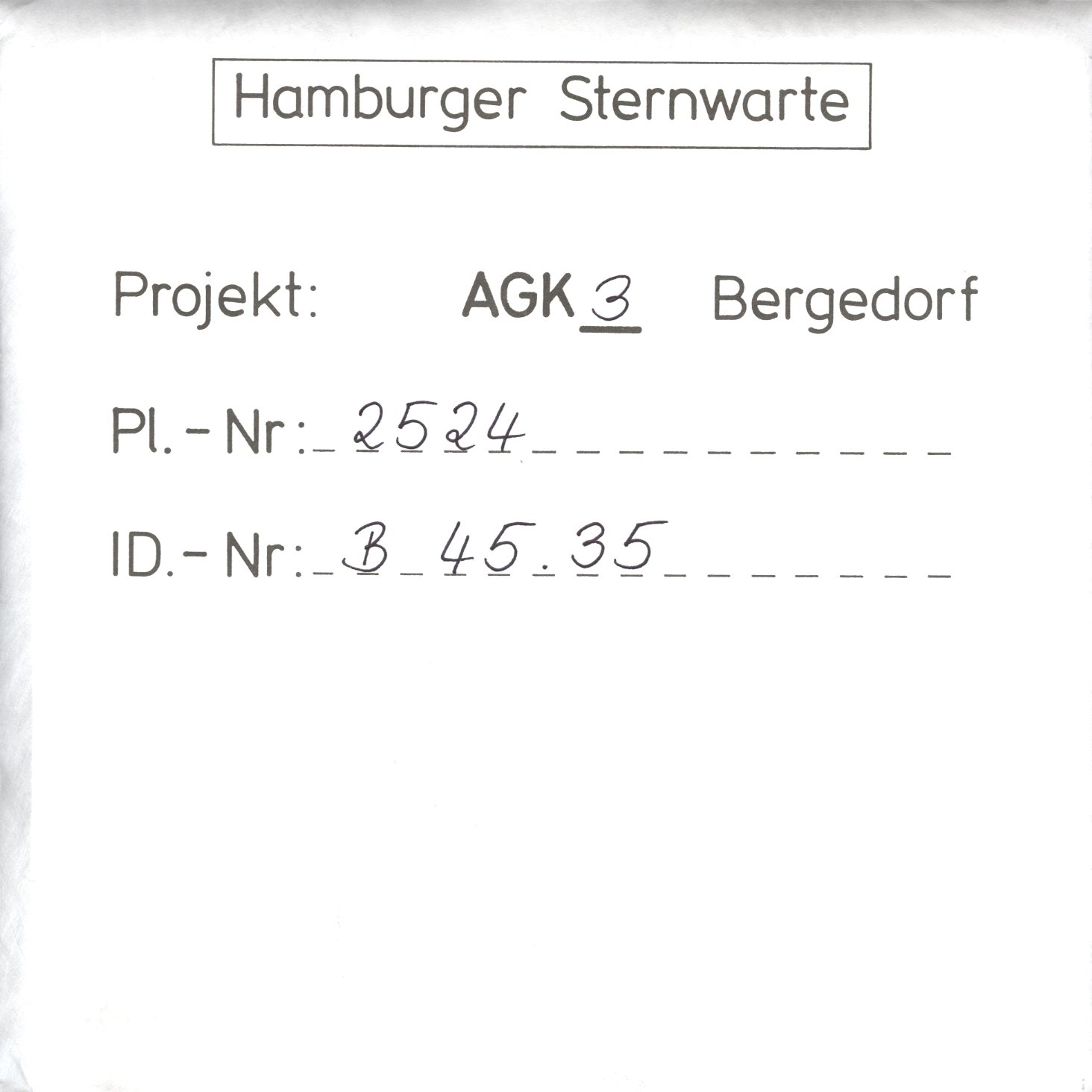 Plate envelope