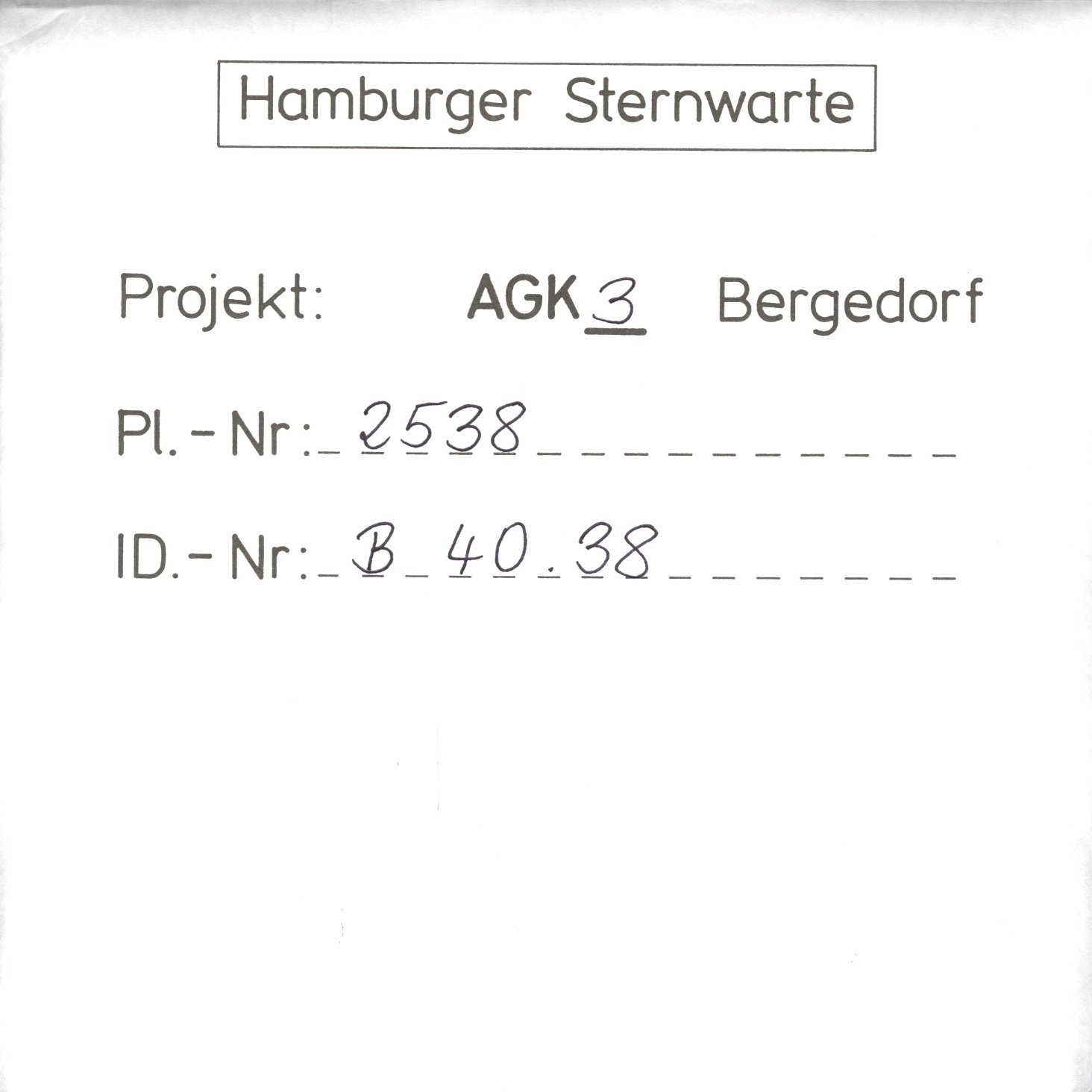 Plate envelope