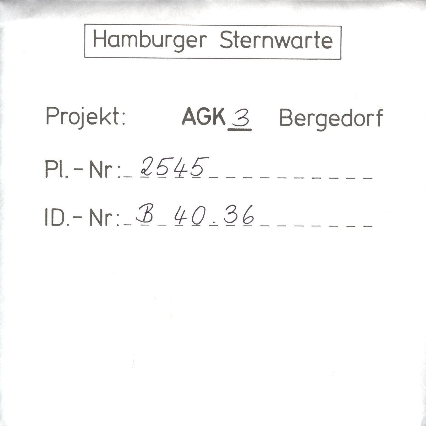 Plate envelope