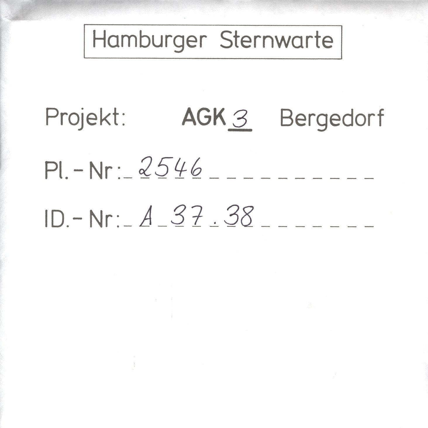 Plate envelope