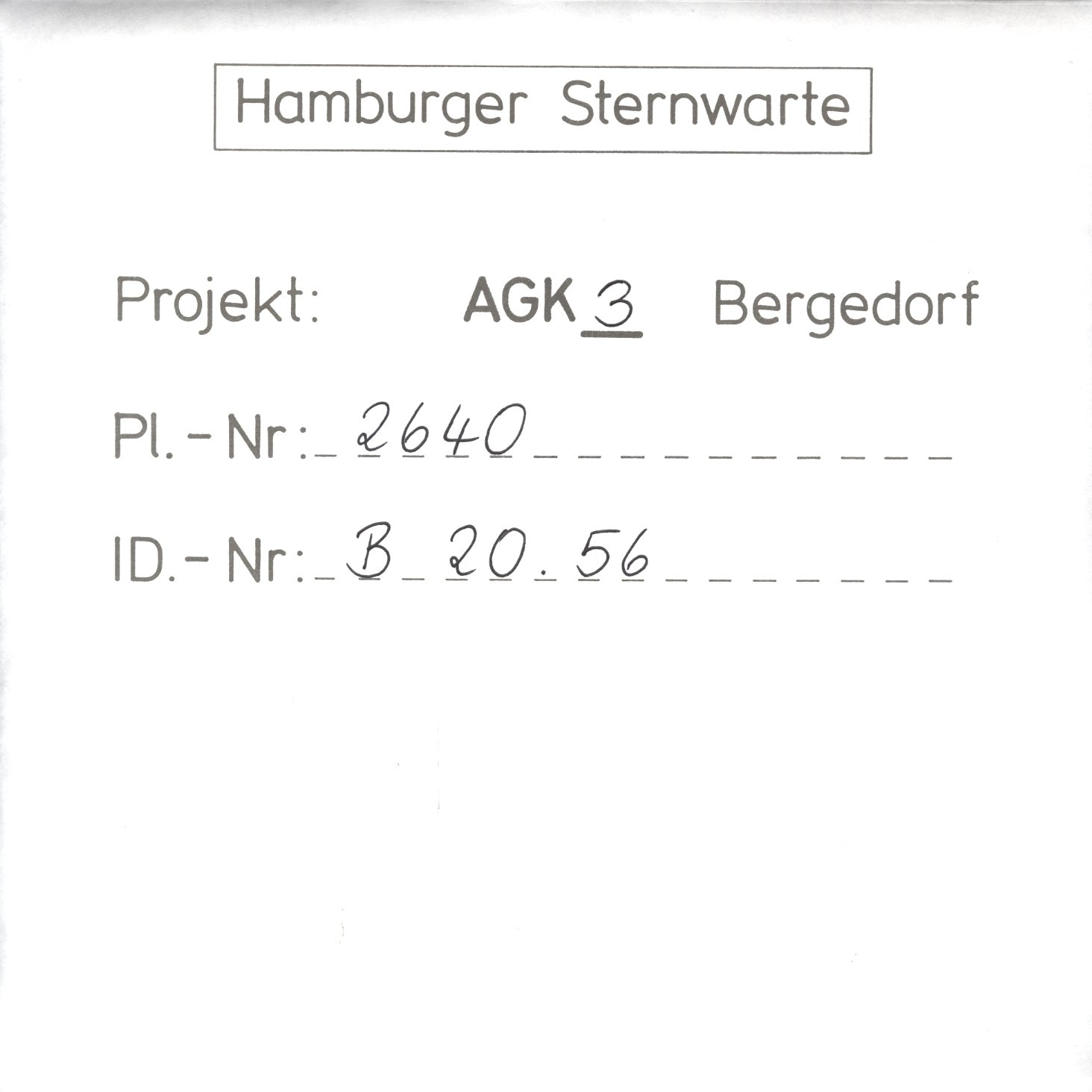 Plate envelope