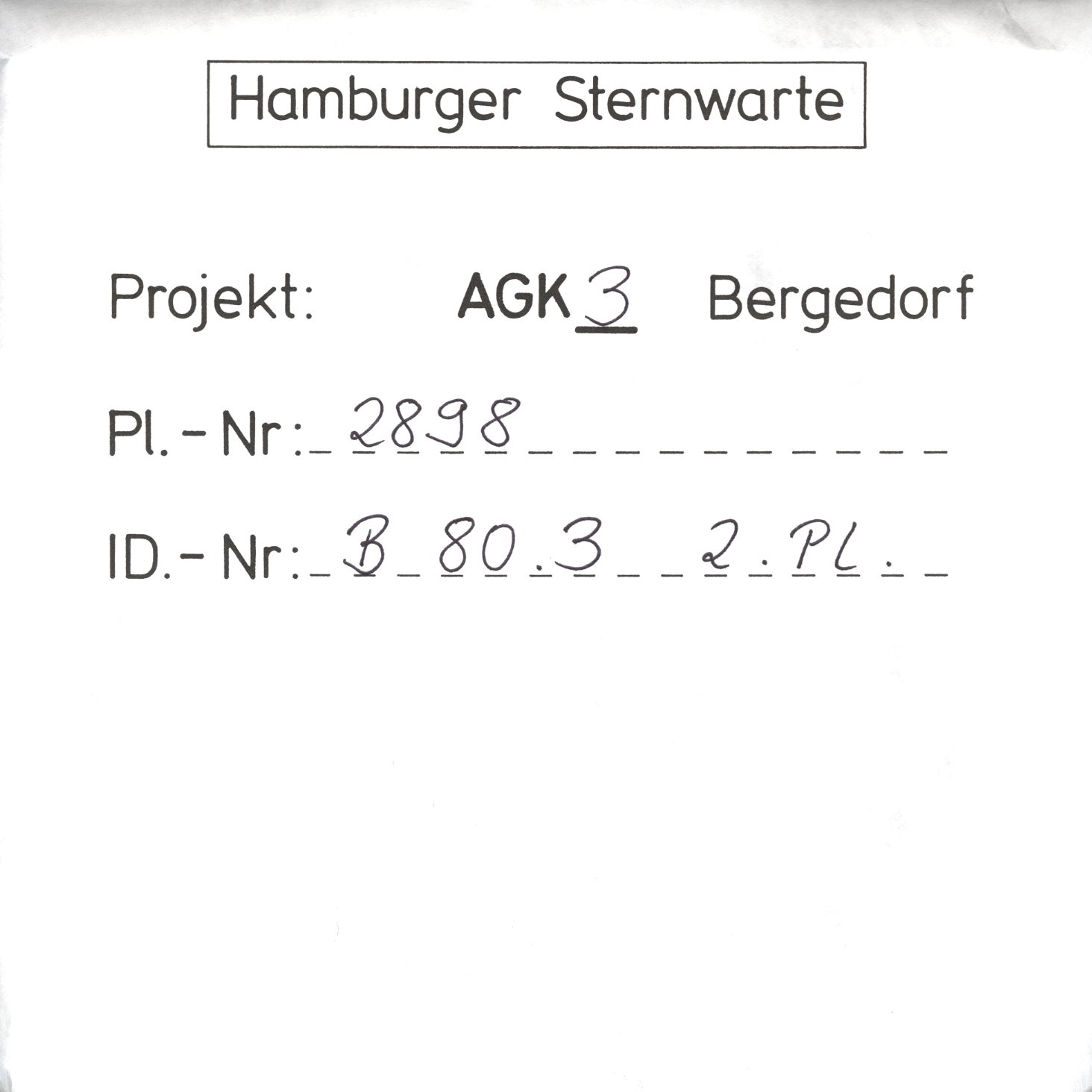 Plate envelope