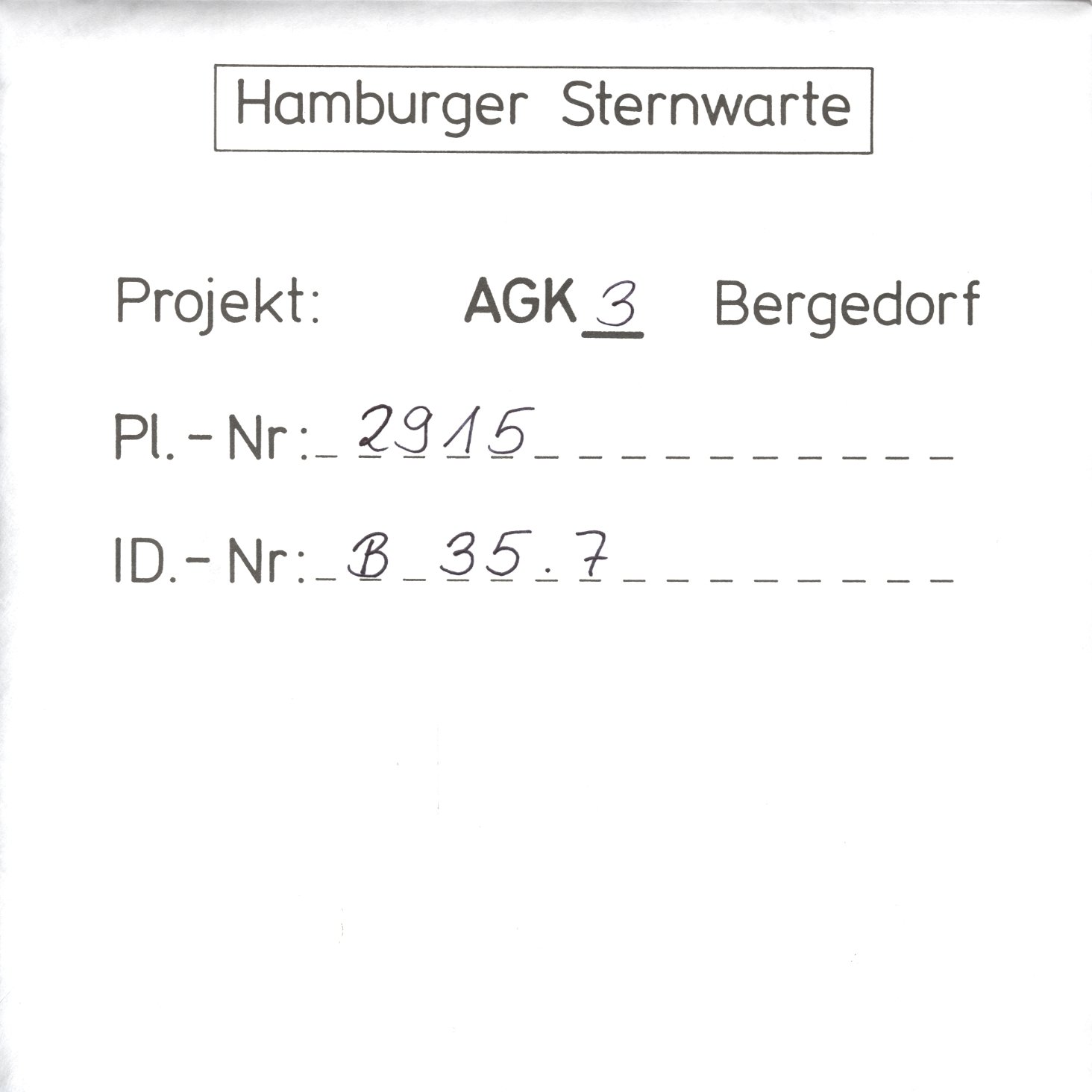 Plate envelope