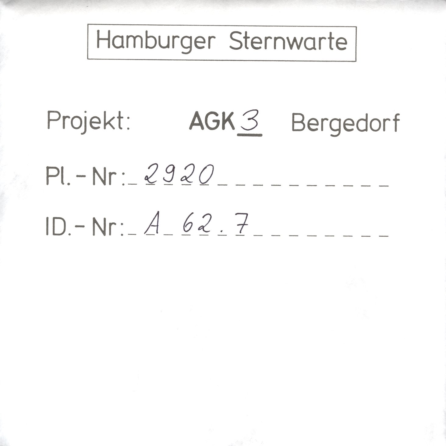 Plate envelope