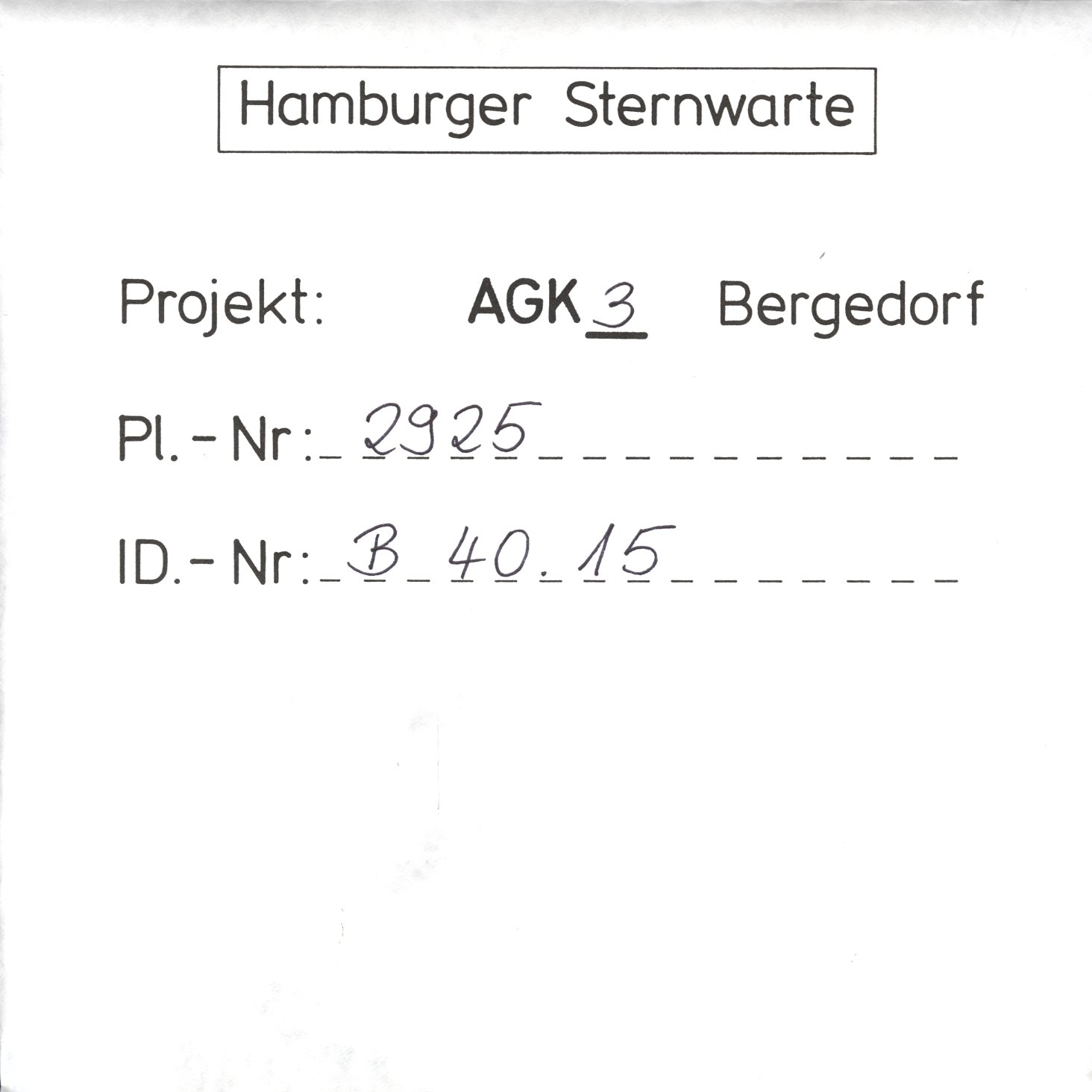 Plate envelope