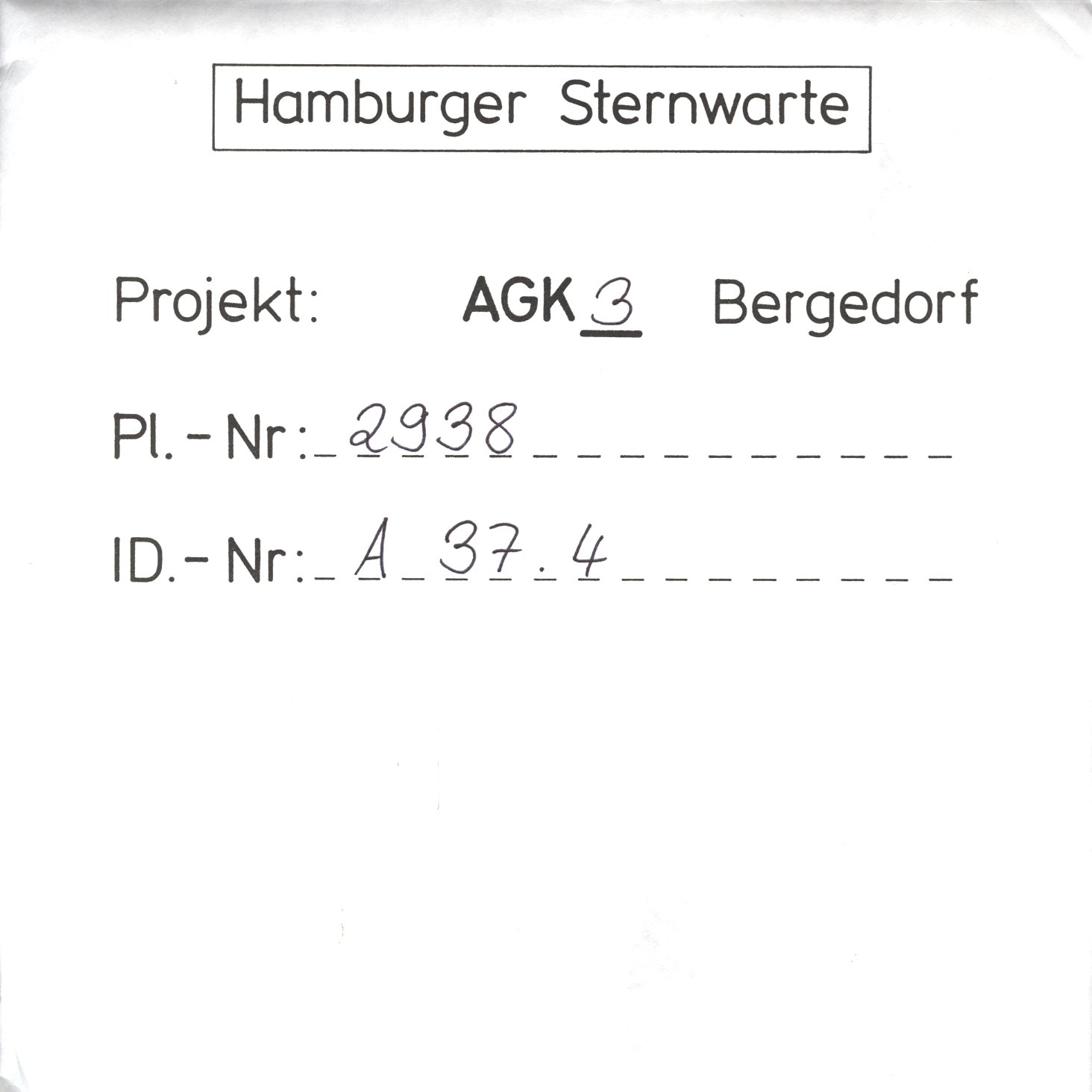 Plate envelope