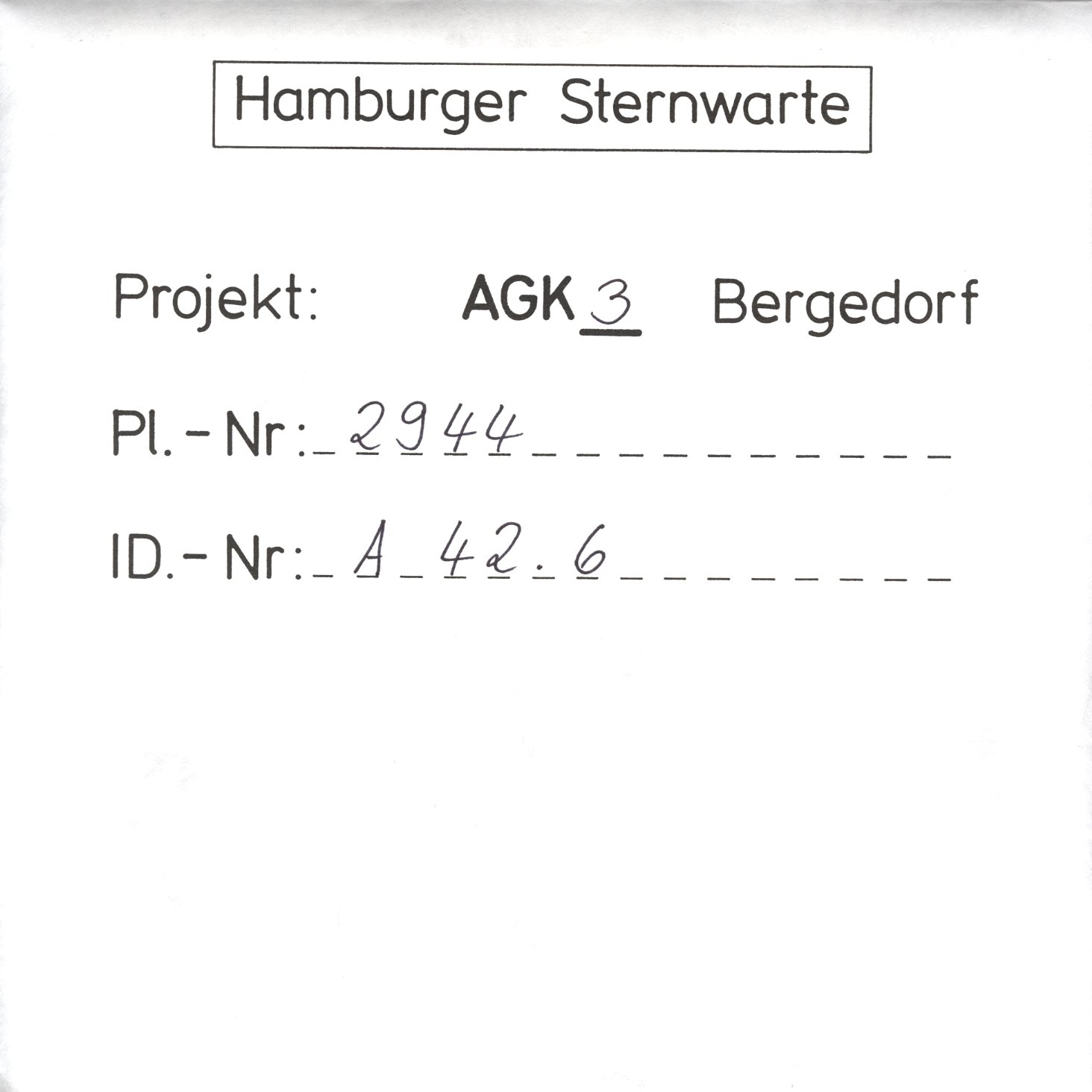 Plate envelope