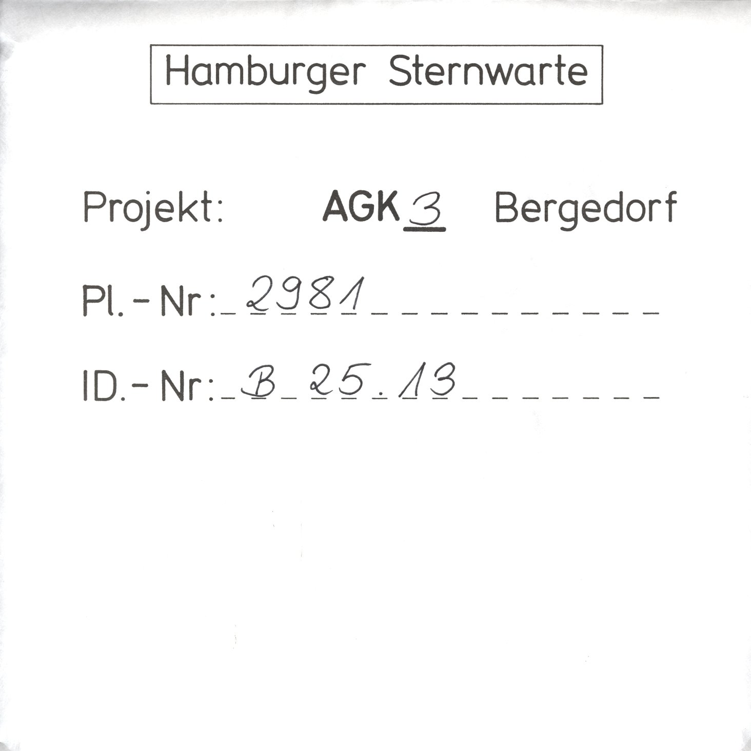 Plate envelope