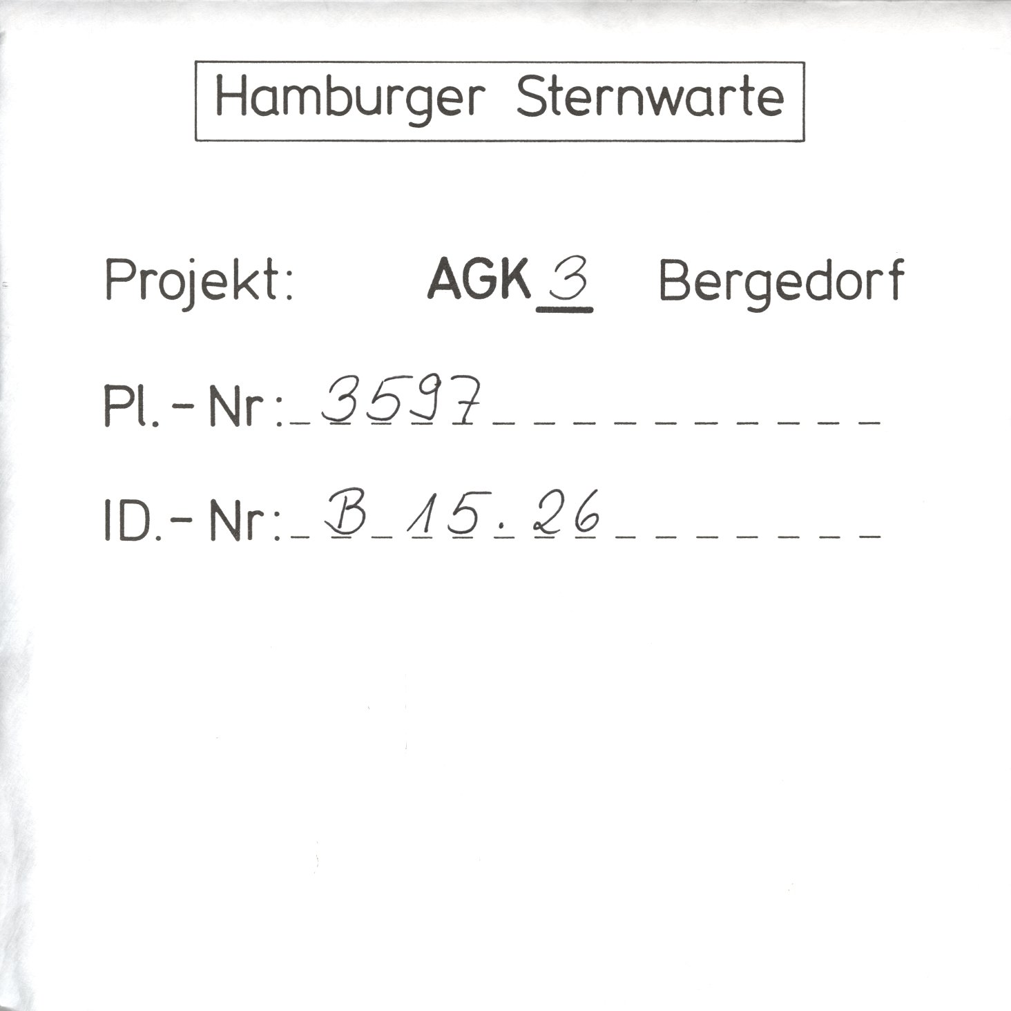 Plate envelope