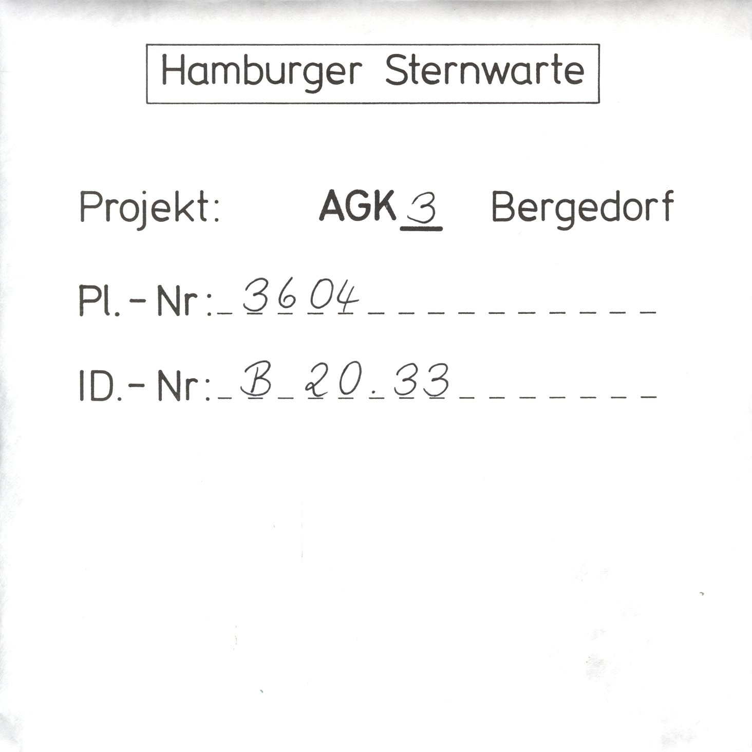 Plate envelope