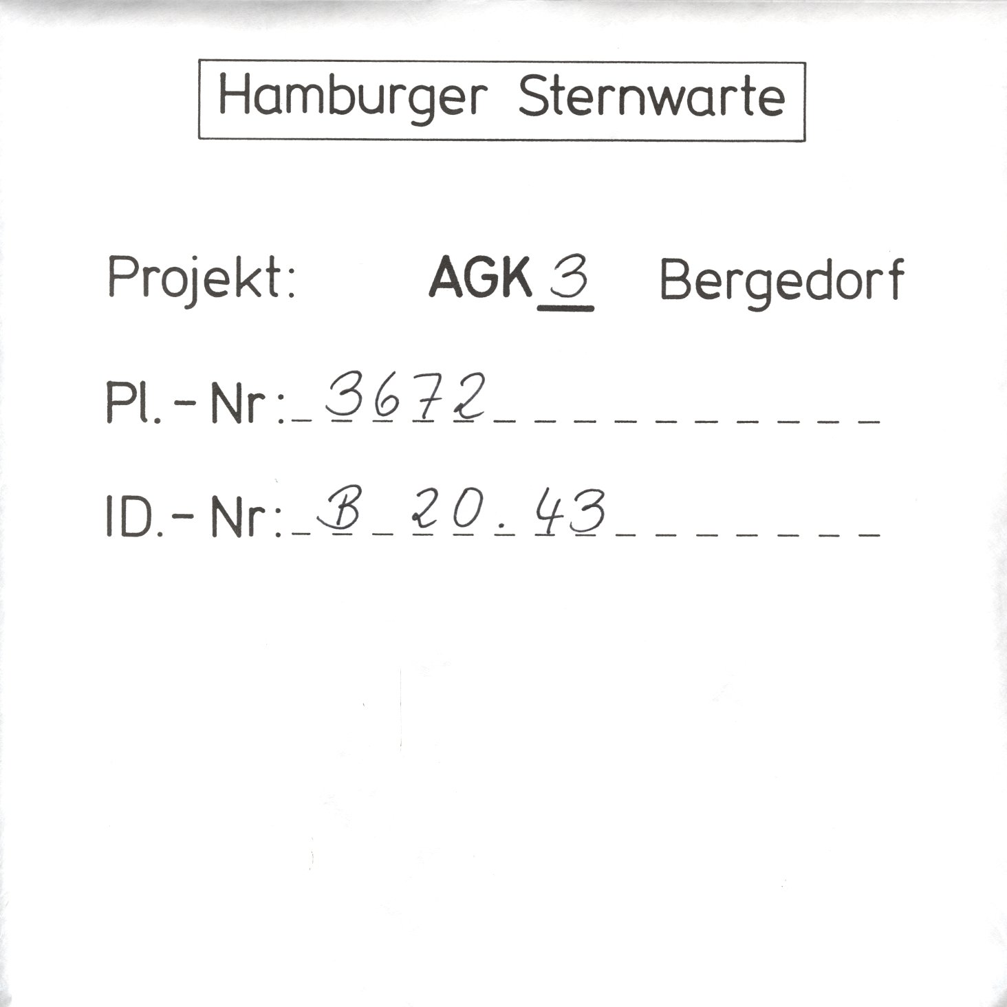 Plate envelope