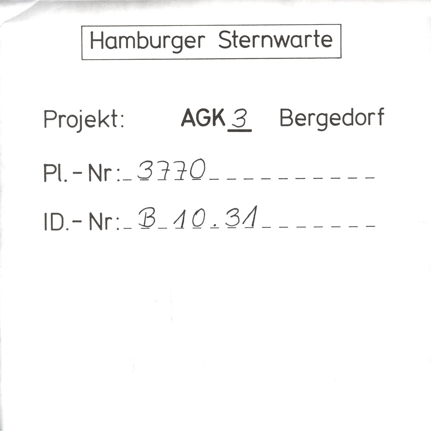 Plate envelope