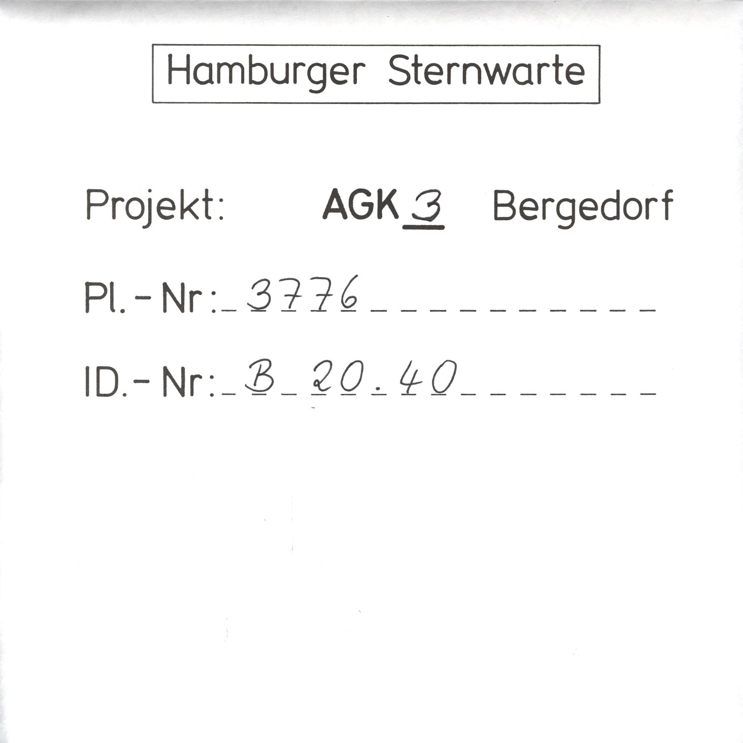 Plate envelope