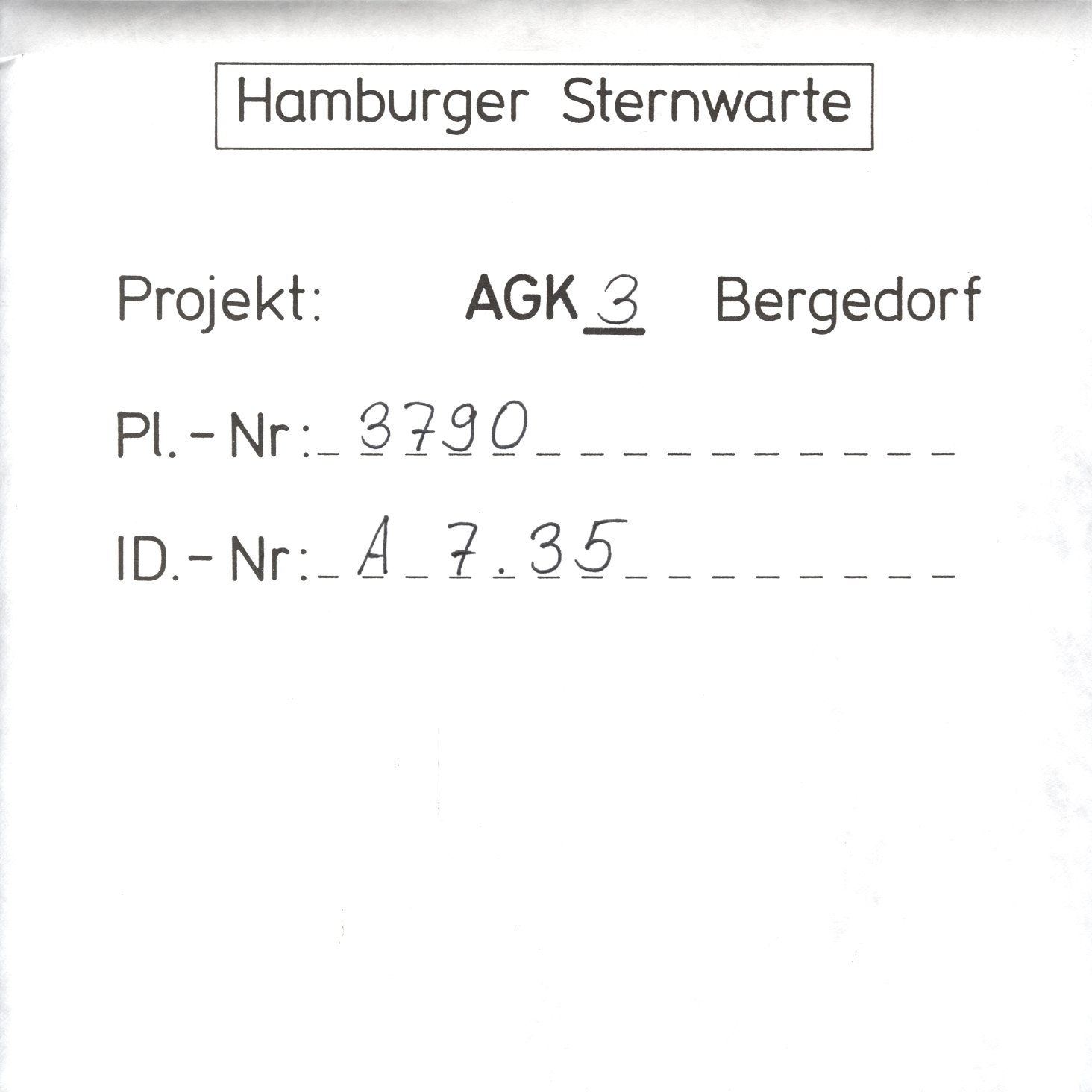 Plate envelope
