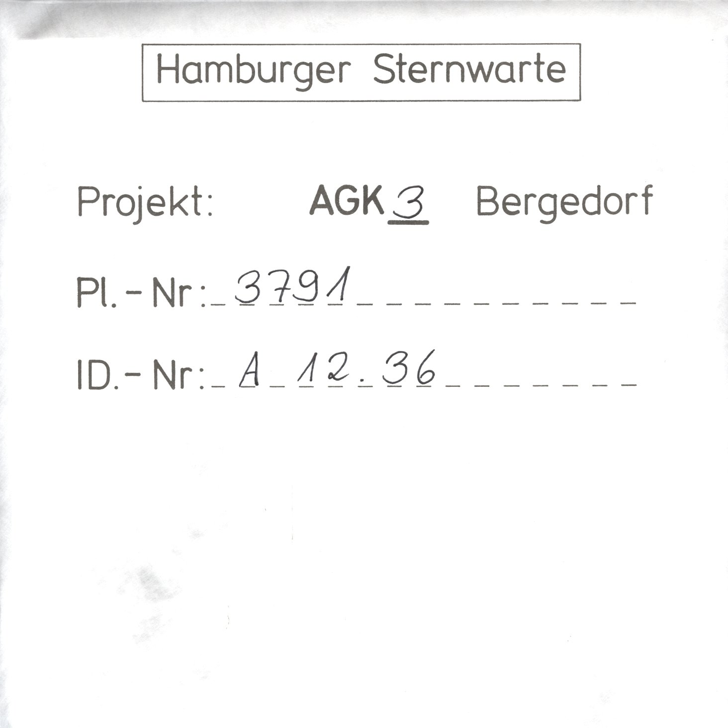 Plate envelope