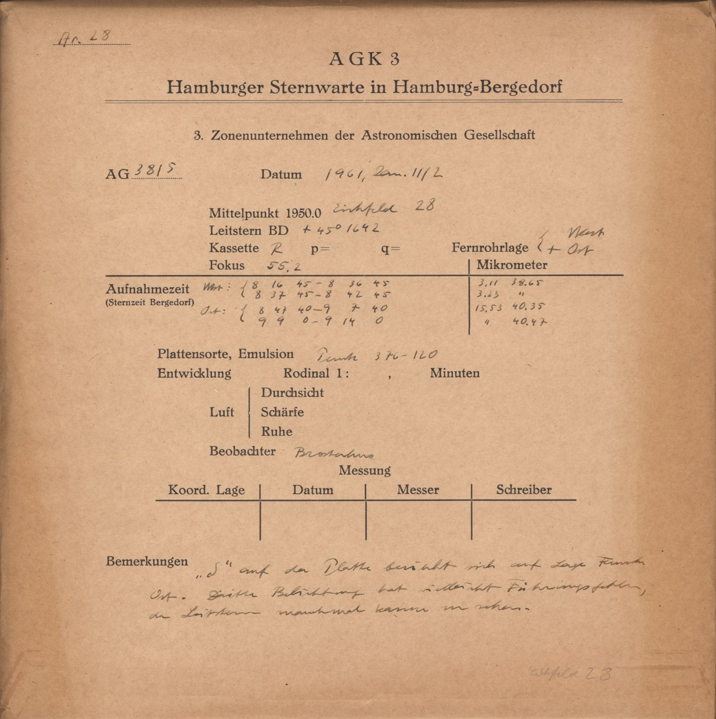 Plate envelope