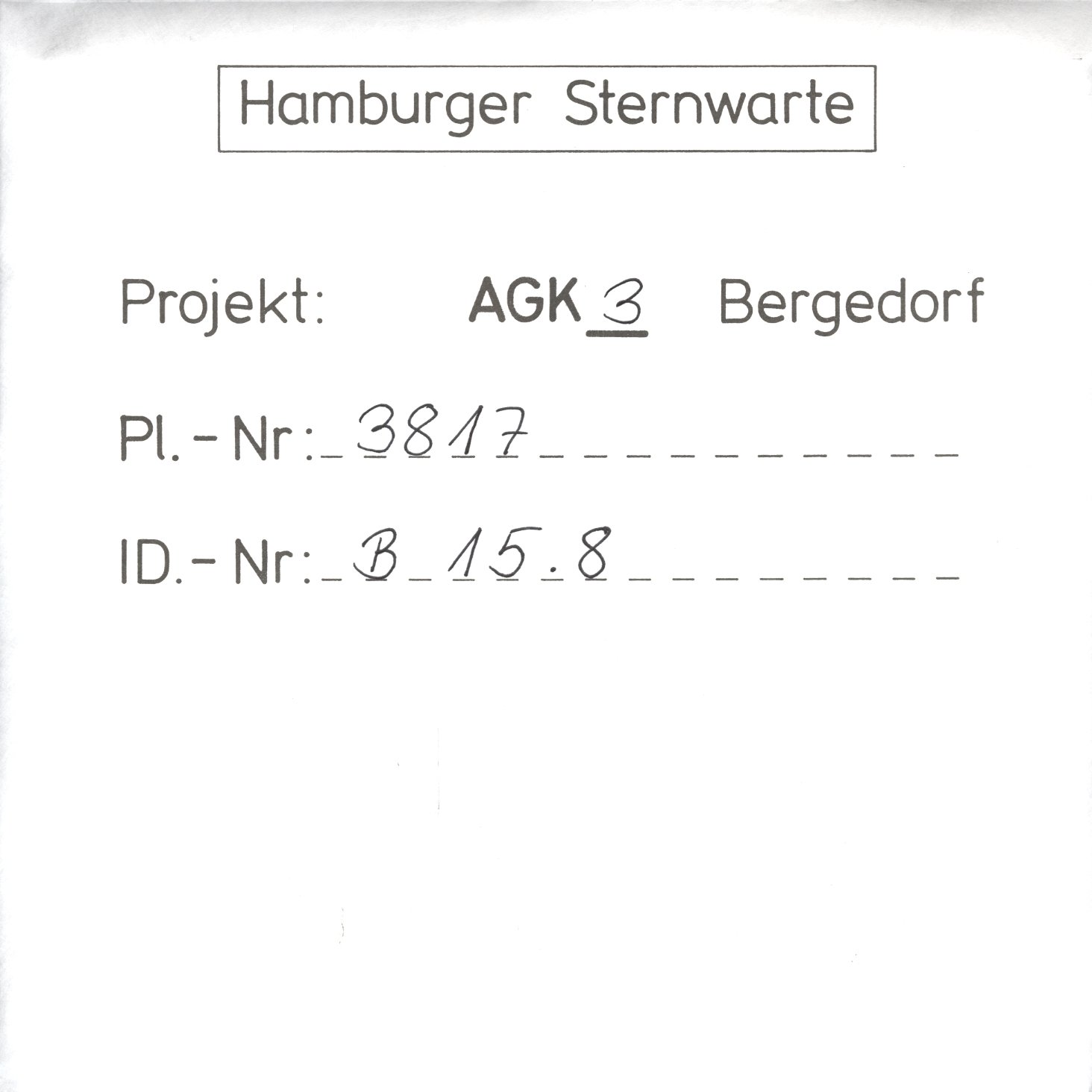 Plate envelope