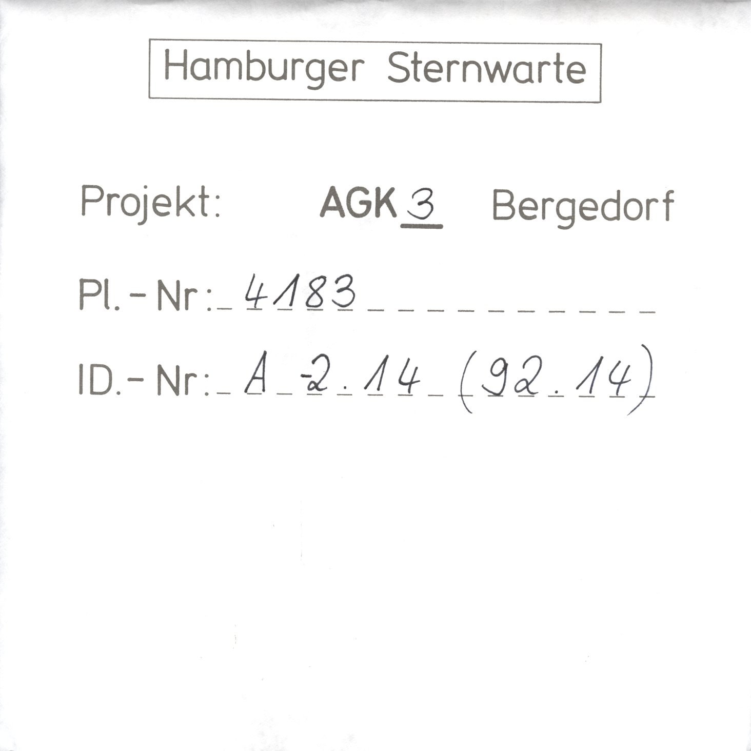 Plate envelope