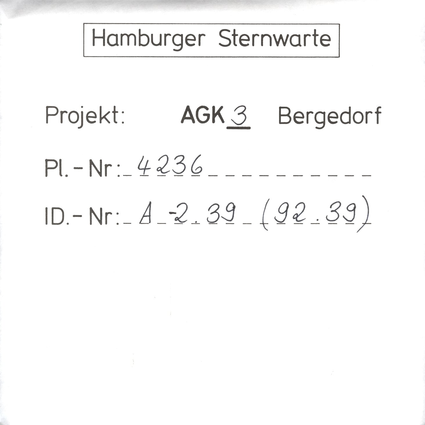 Plate envelope