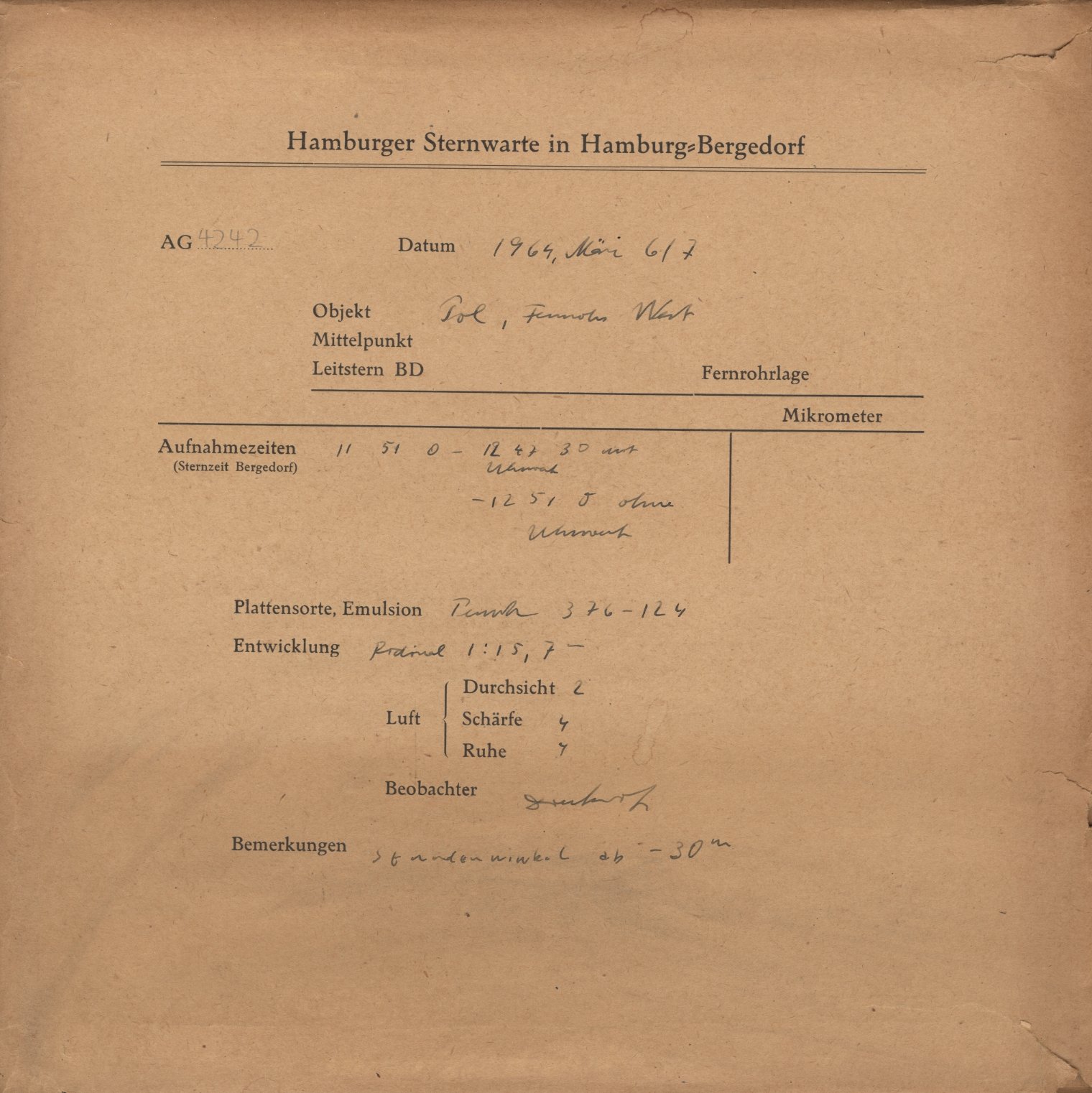 Plate envelope