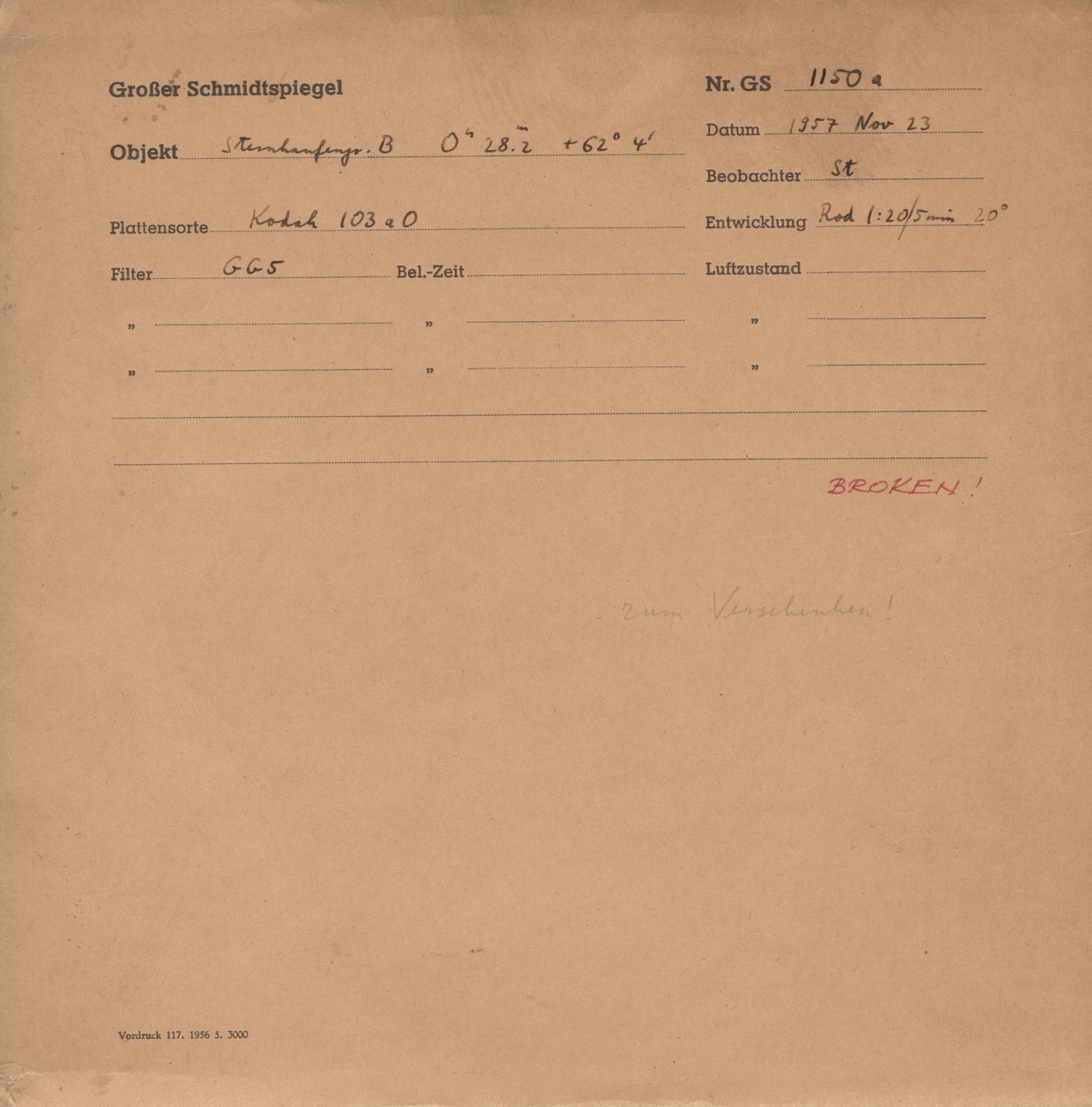 Plate envelope