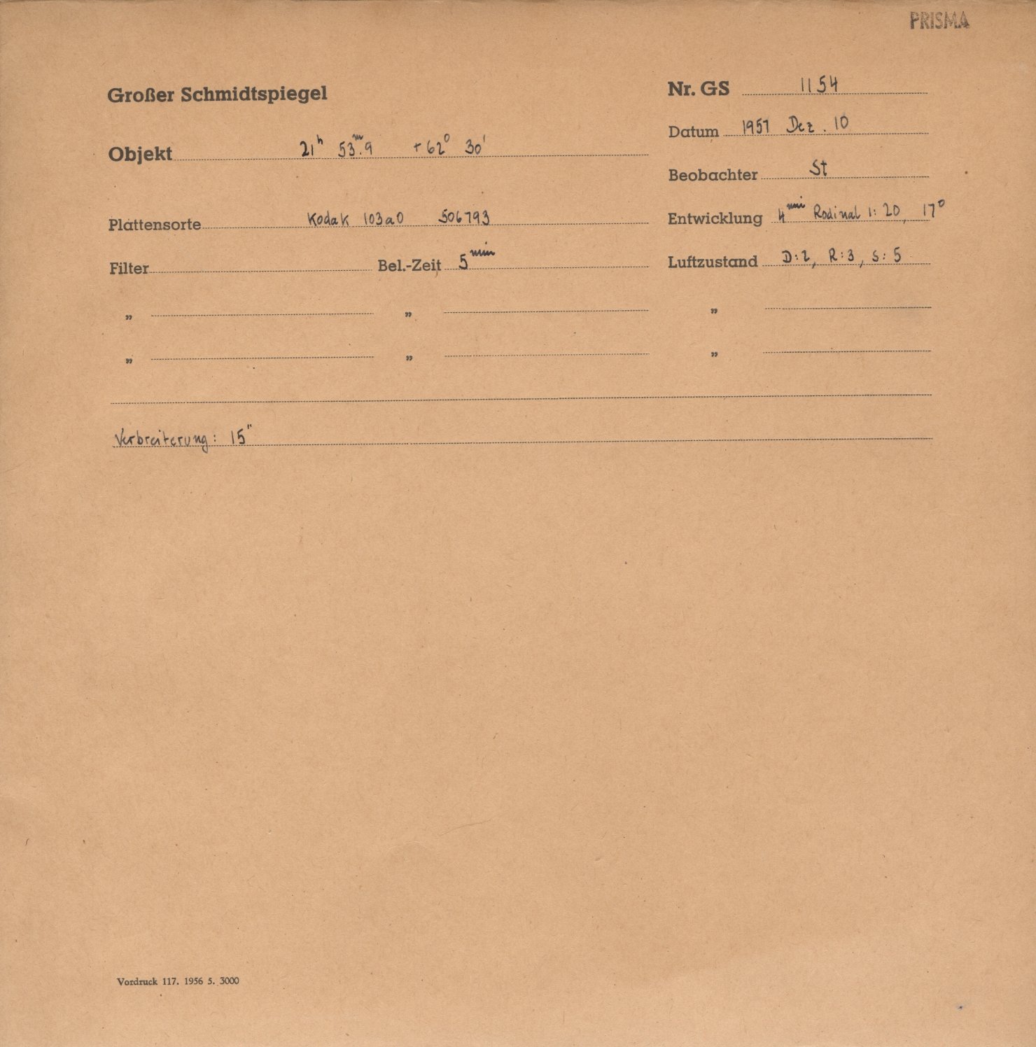 Plate envelope
