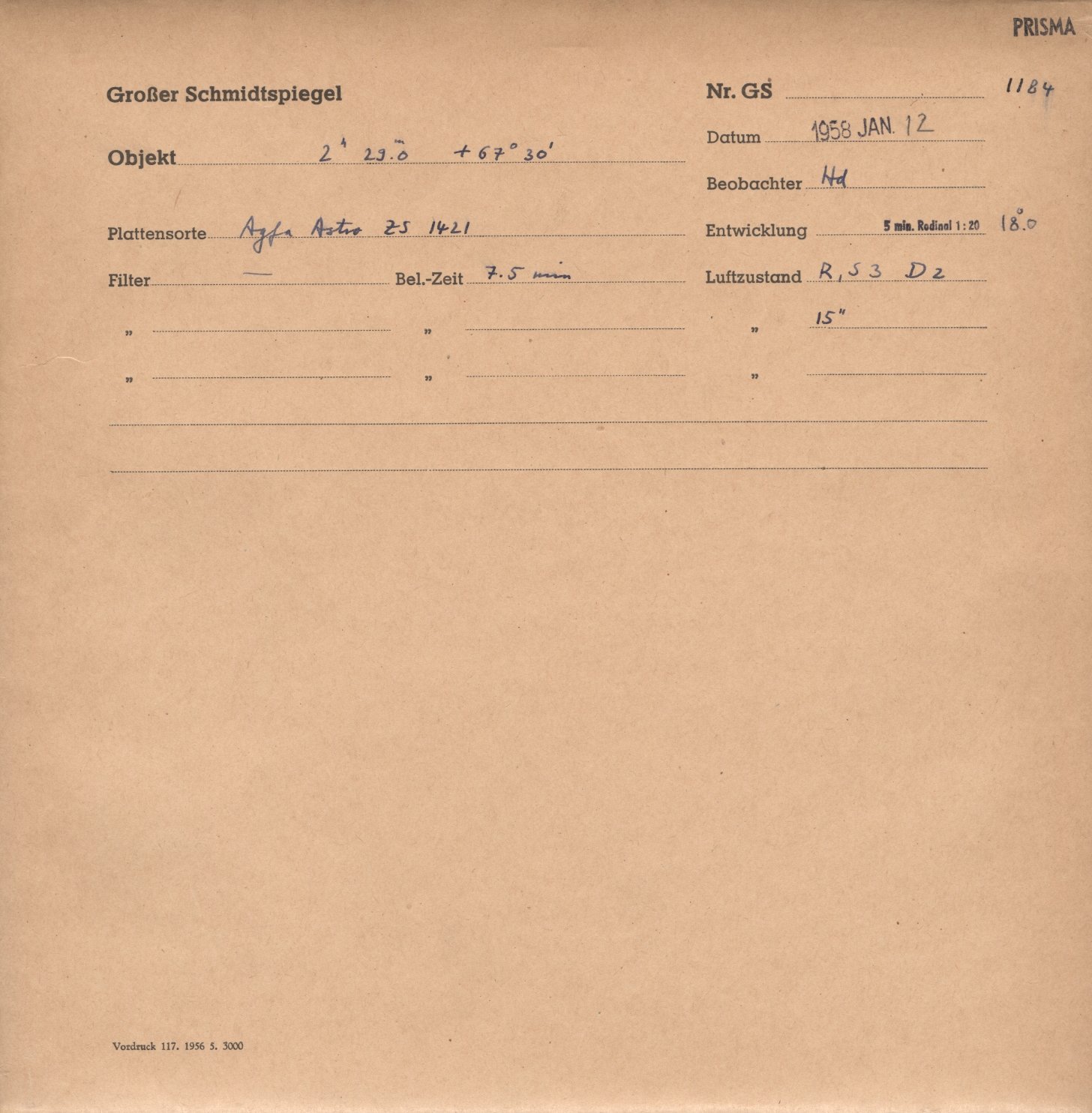 Plate envelope