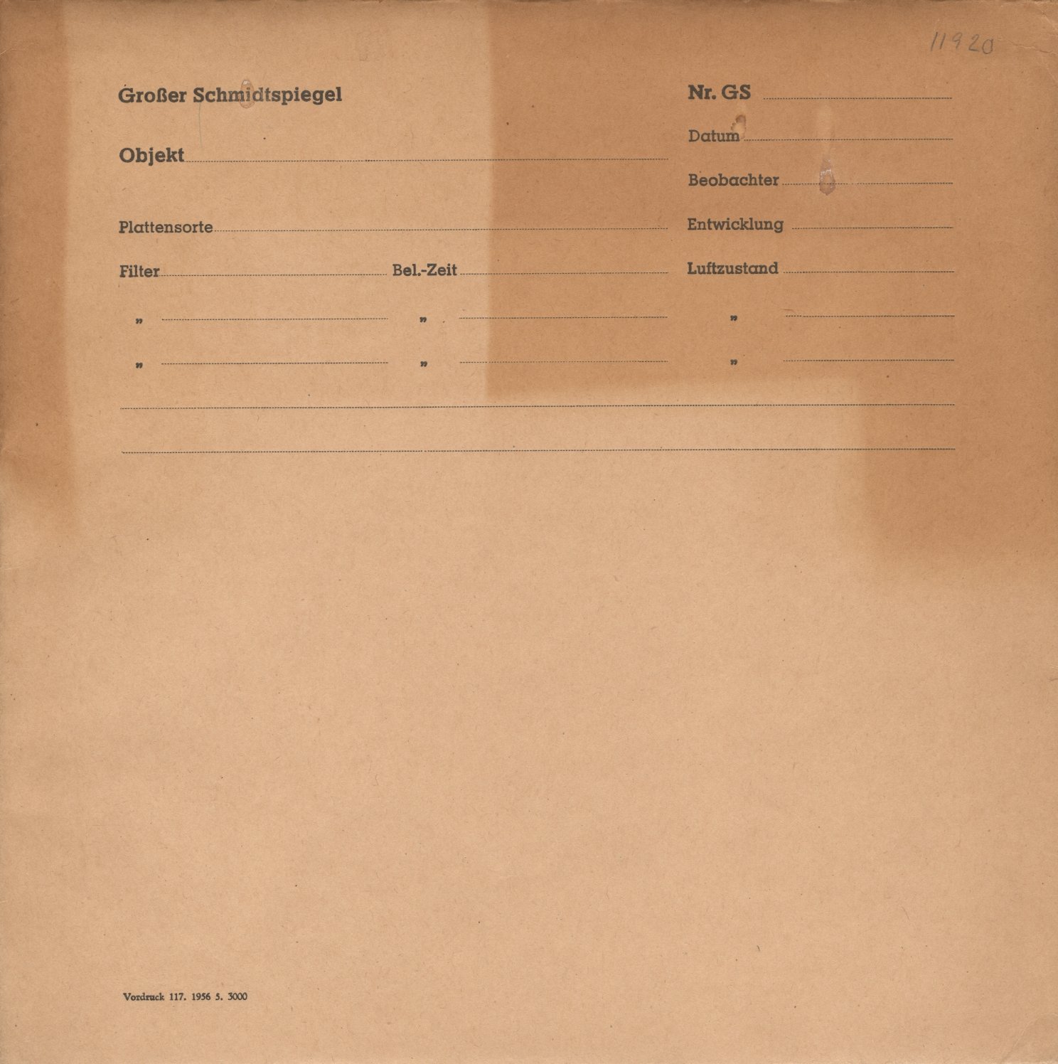 Plate envelope