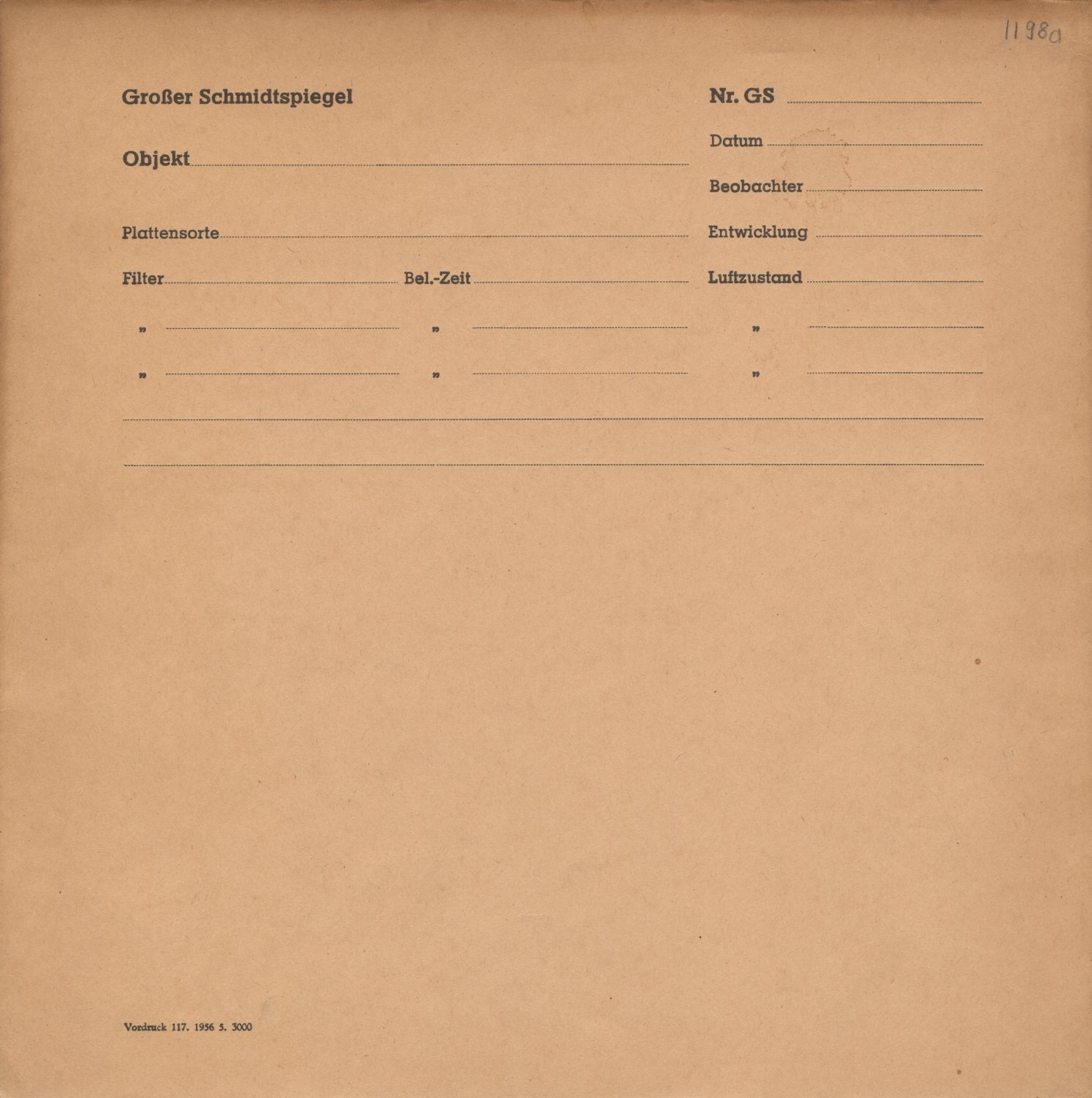 Plate envelope
