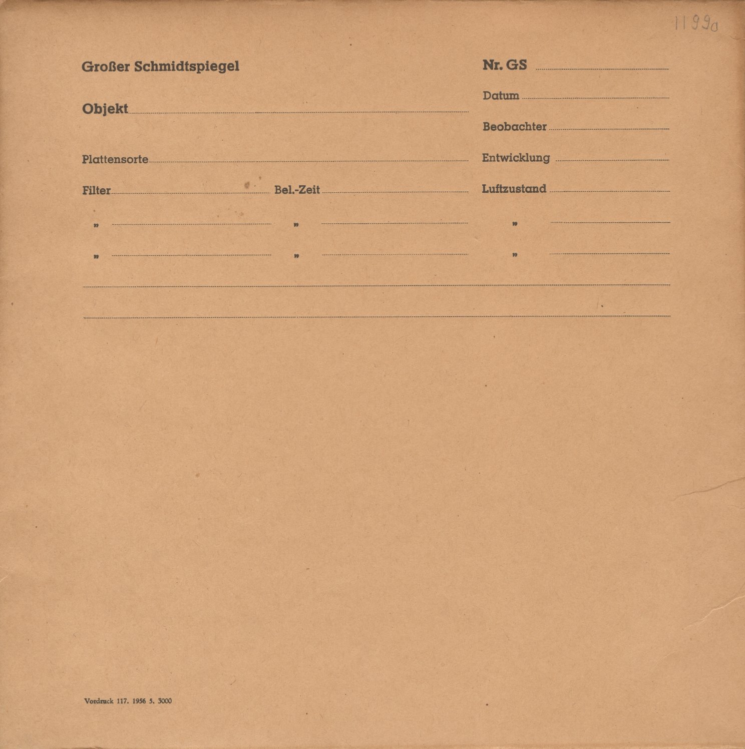 Plate envelope