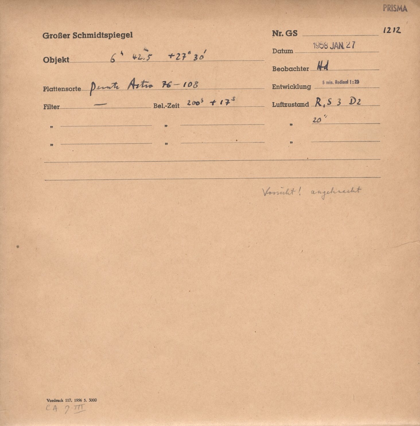 Plate envelope