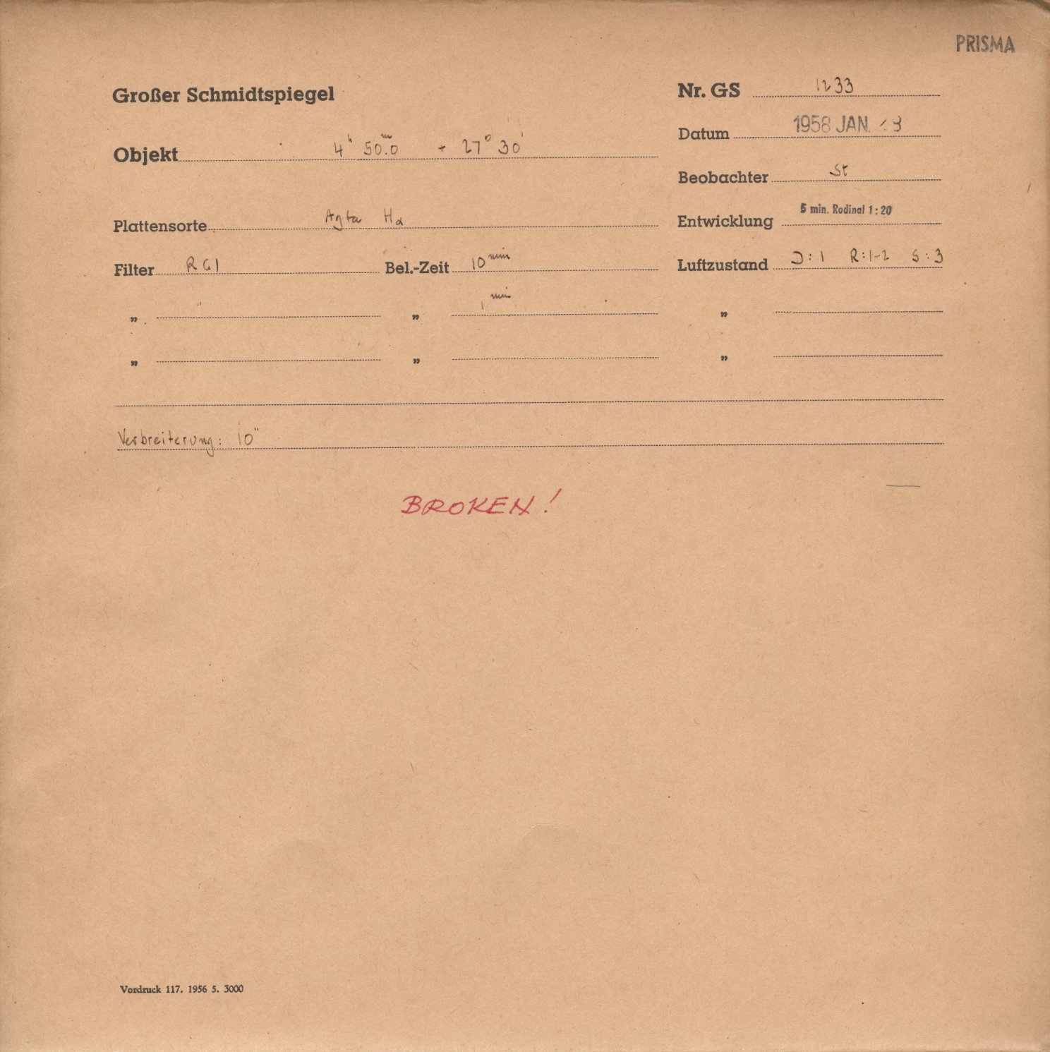 Plate envelope
