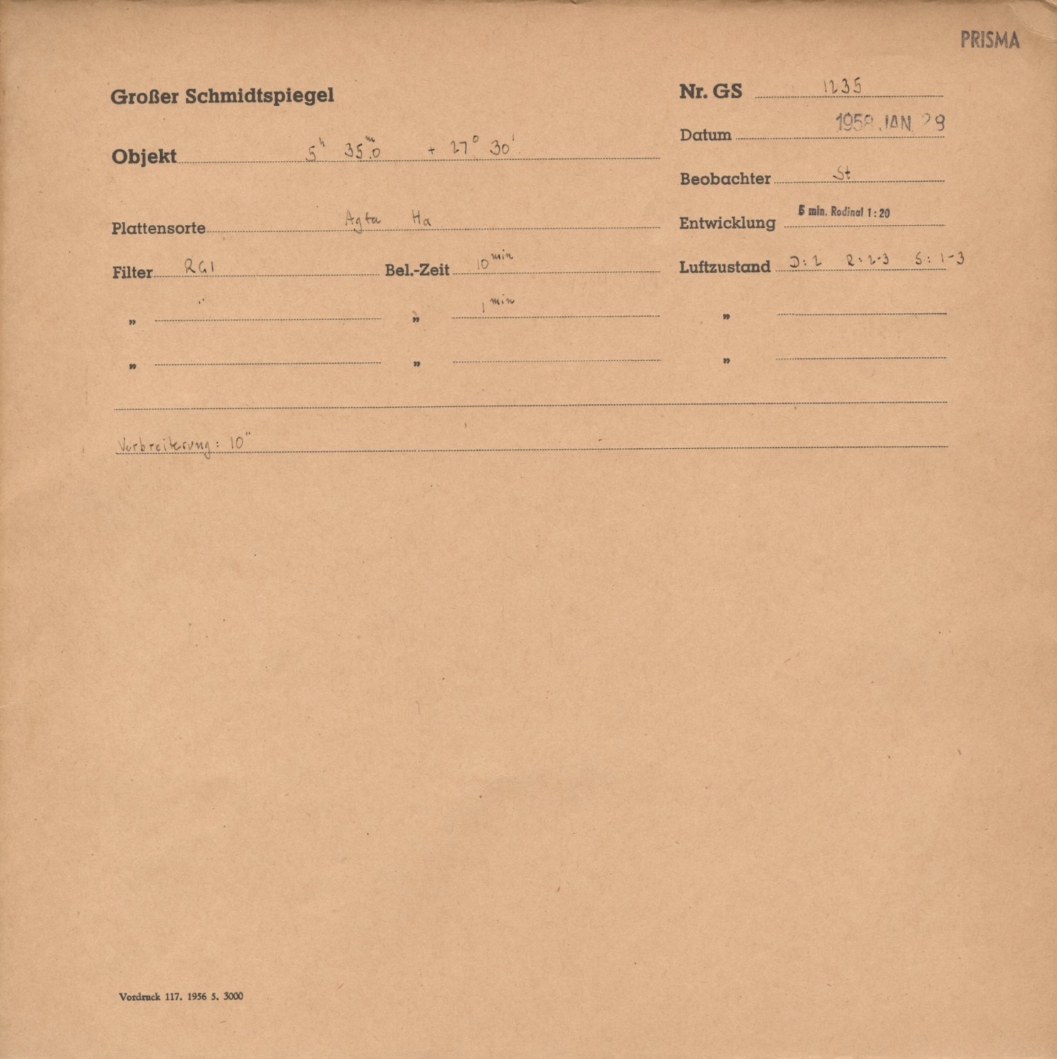 Plate envelope